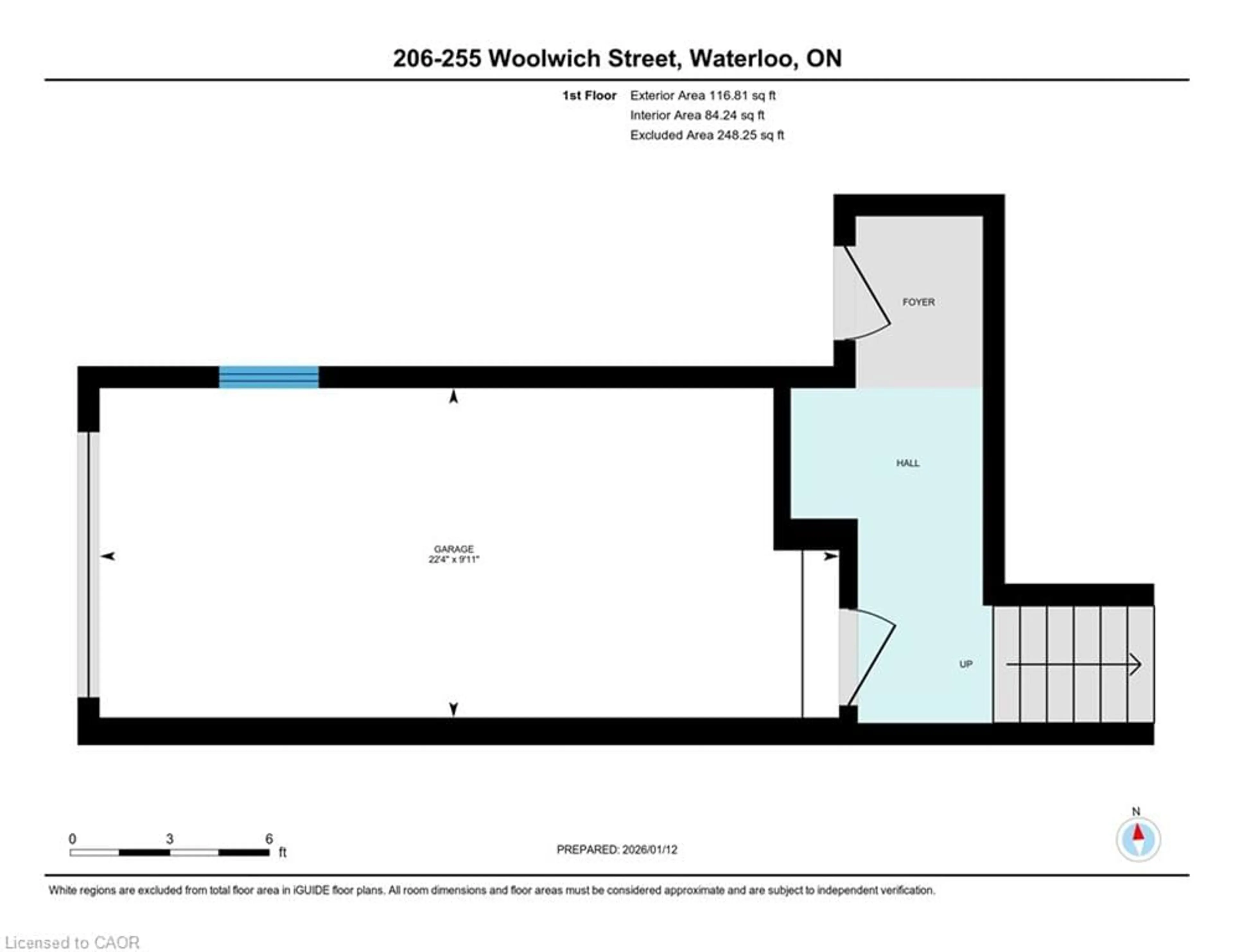 Floor plan for 255 Woolwich St #206, Waterloo Ontario N2K 1S5