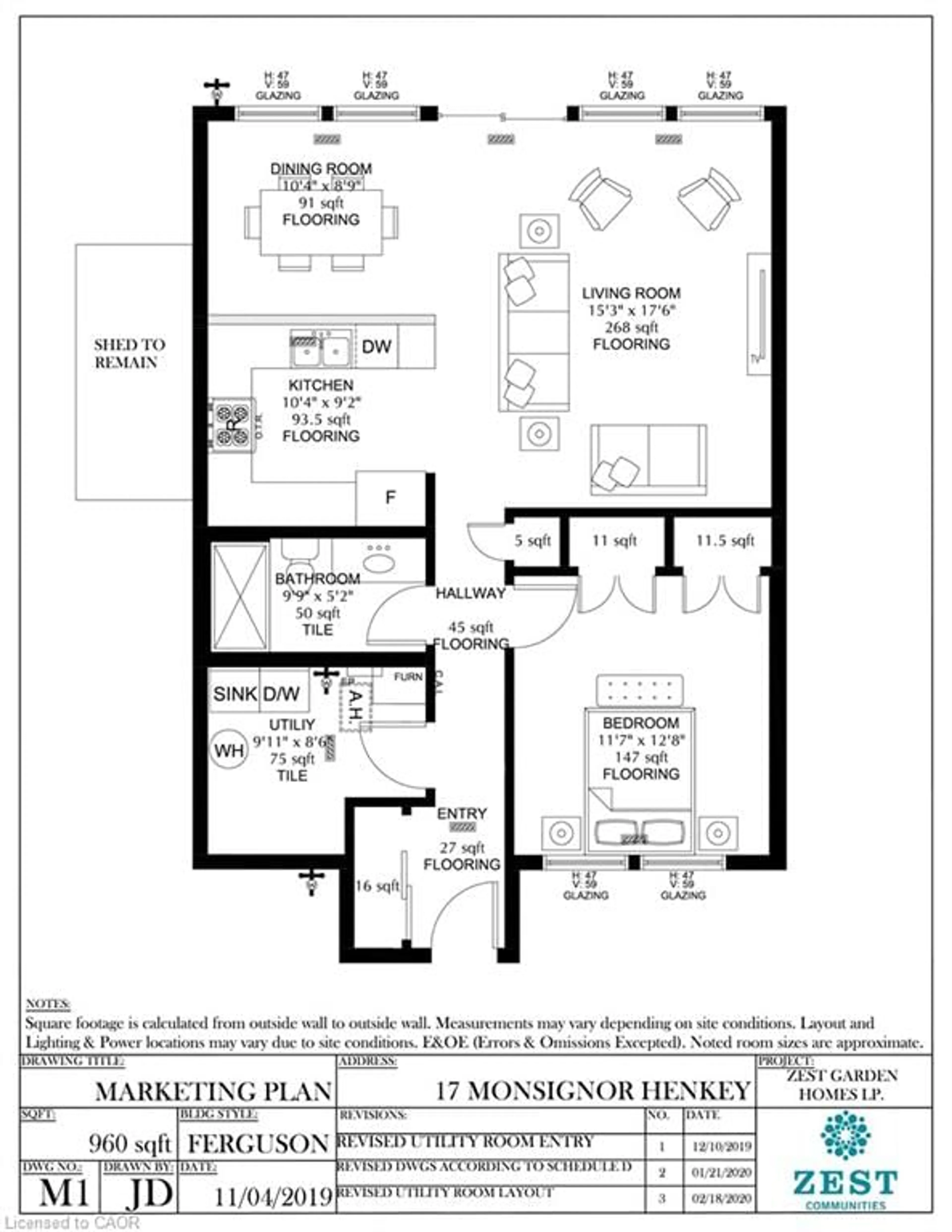 Floor plan for 17 Monsignor Henkey Terr, Hamilton Ontario L9B 2M2
