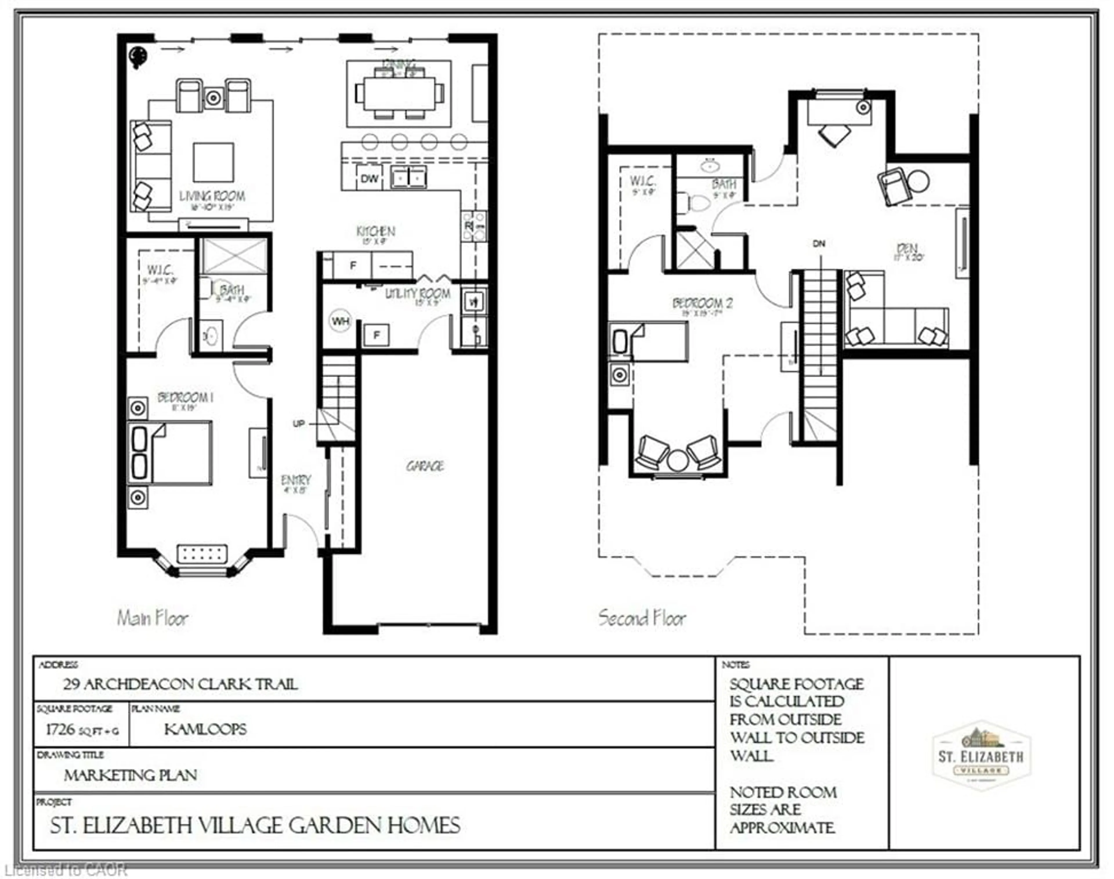 Floor plan for 29 Archdeacon Clark Trail, Hamilton Ontario L9B 2M1