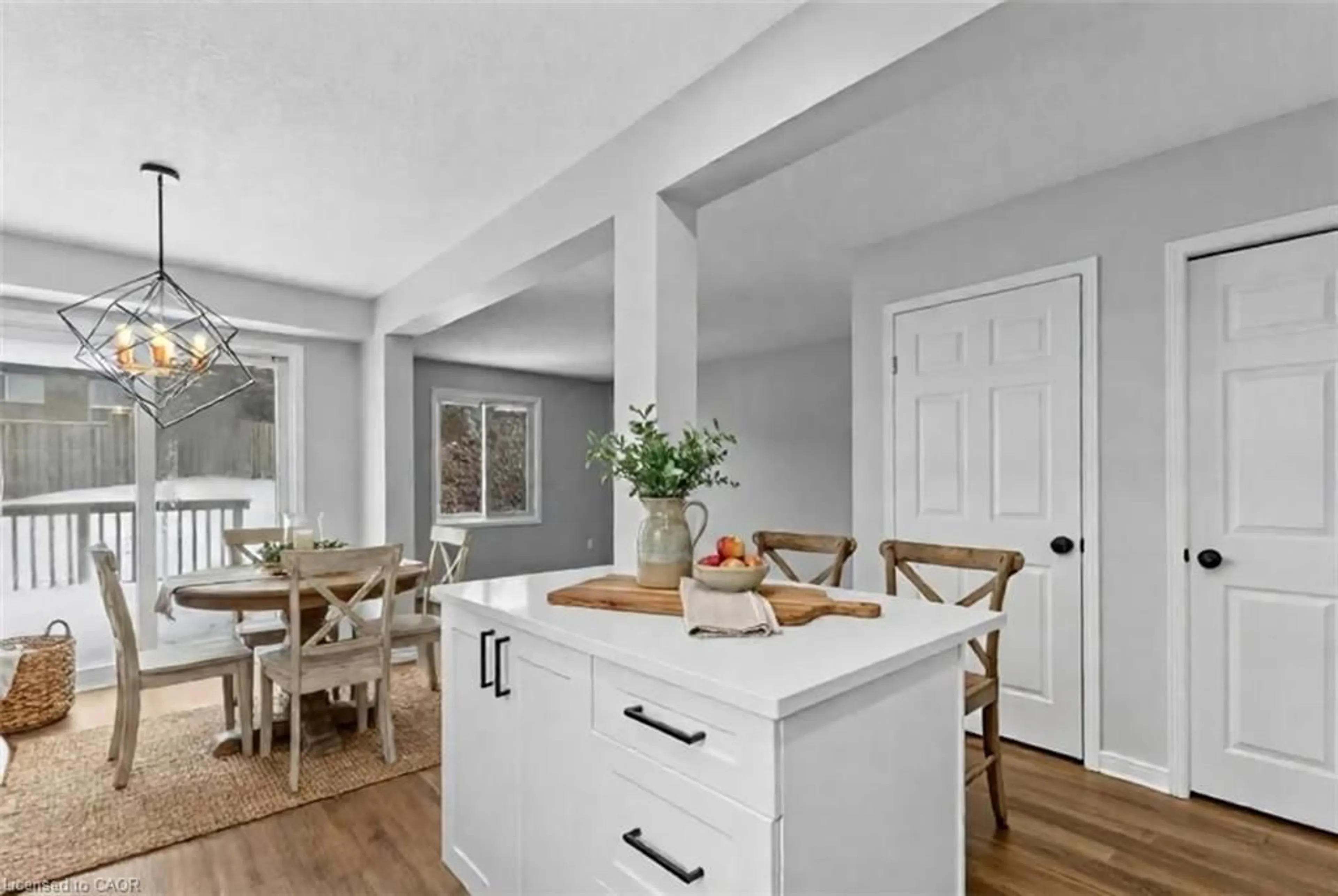 Open concept kitchen, ceramic/tile floor for 493 Bankside Dr, Kitchener Ontario N2N 3J3