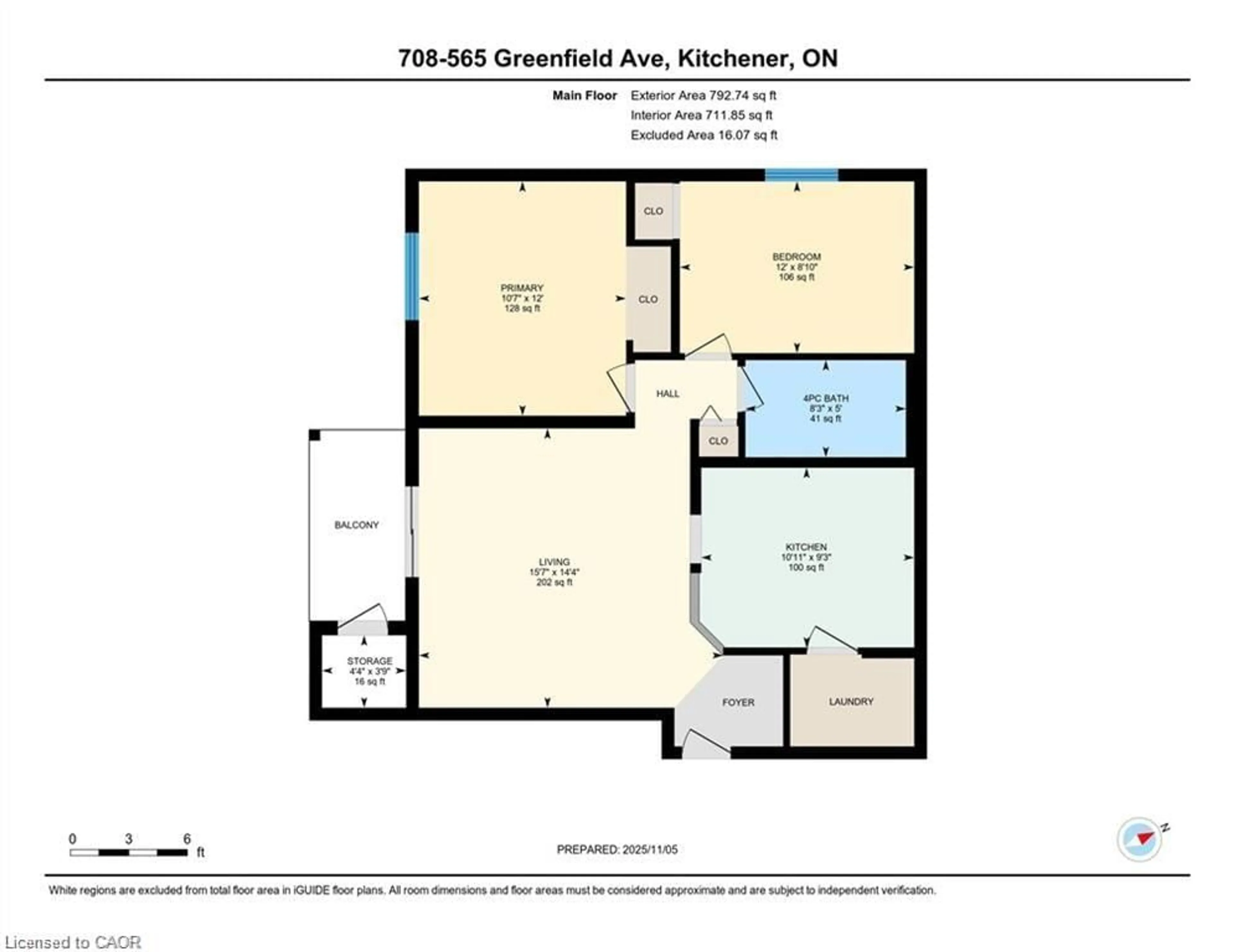 Floor plan for 565 Greenfield Ave #708, Kitchener Ontario N2C 2P5