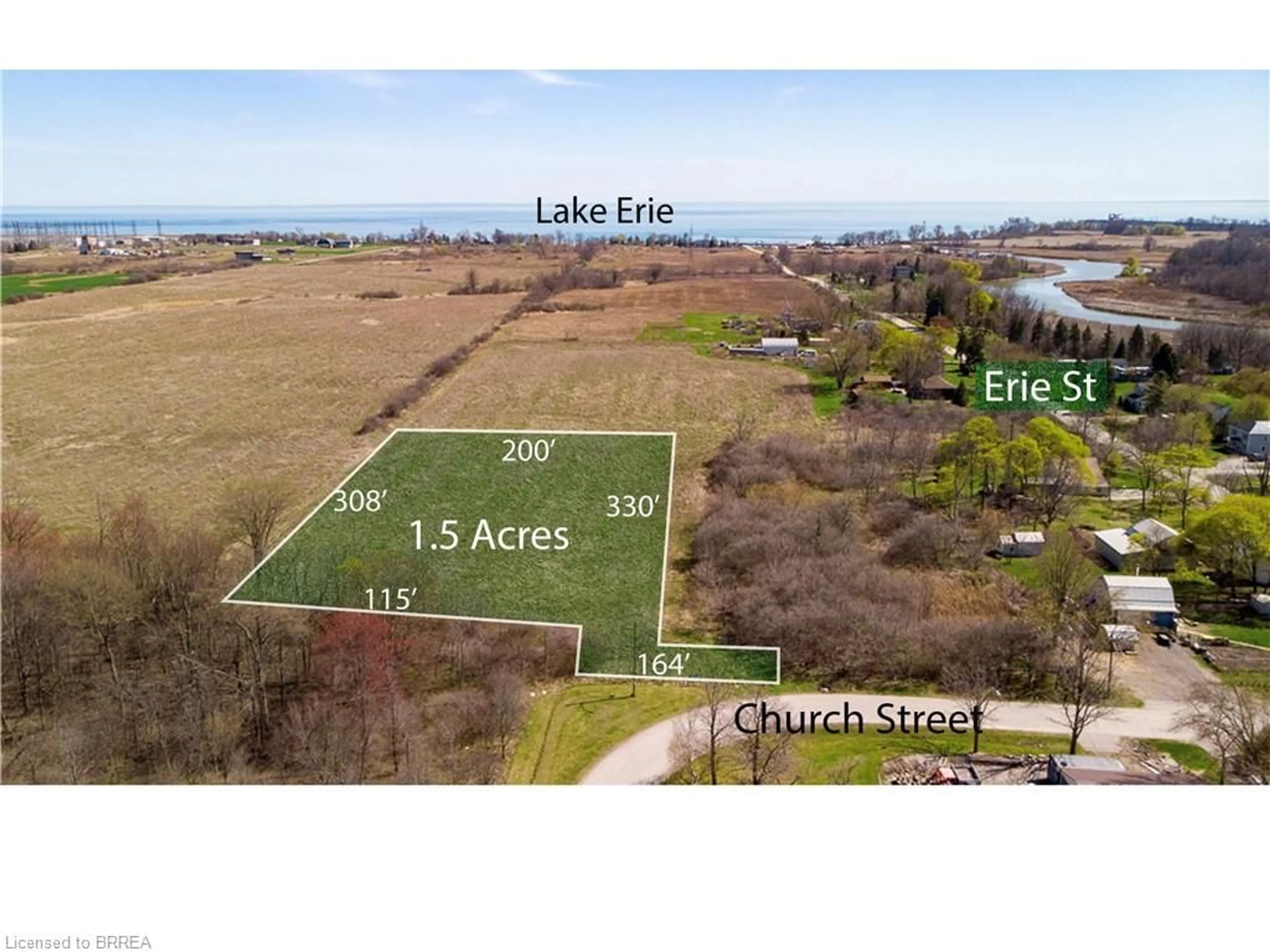 A pic from outside/outdoor area/front of a property/back of a property/a pic from drone, water/lake/river/ocean view for 2001 Church St, Nanticoke Ontario N0A 1L0