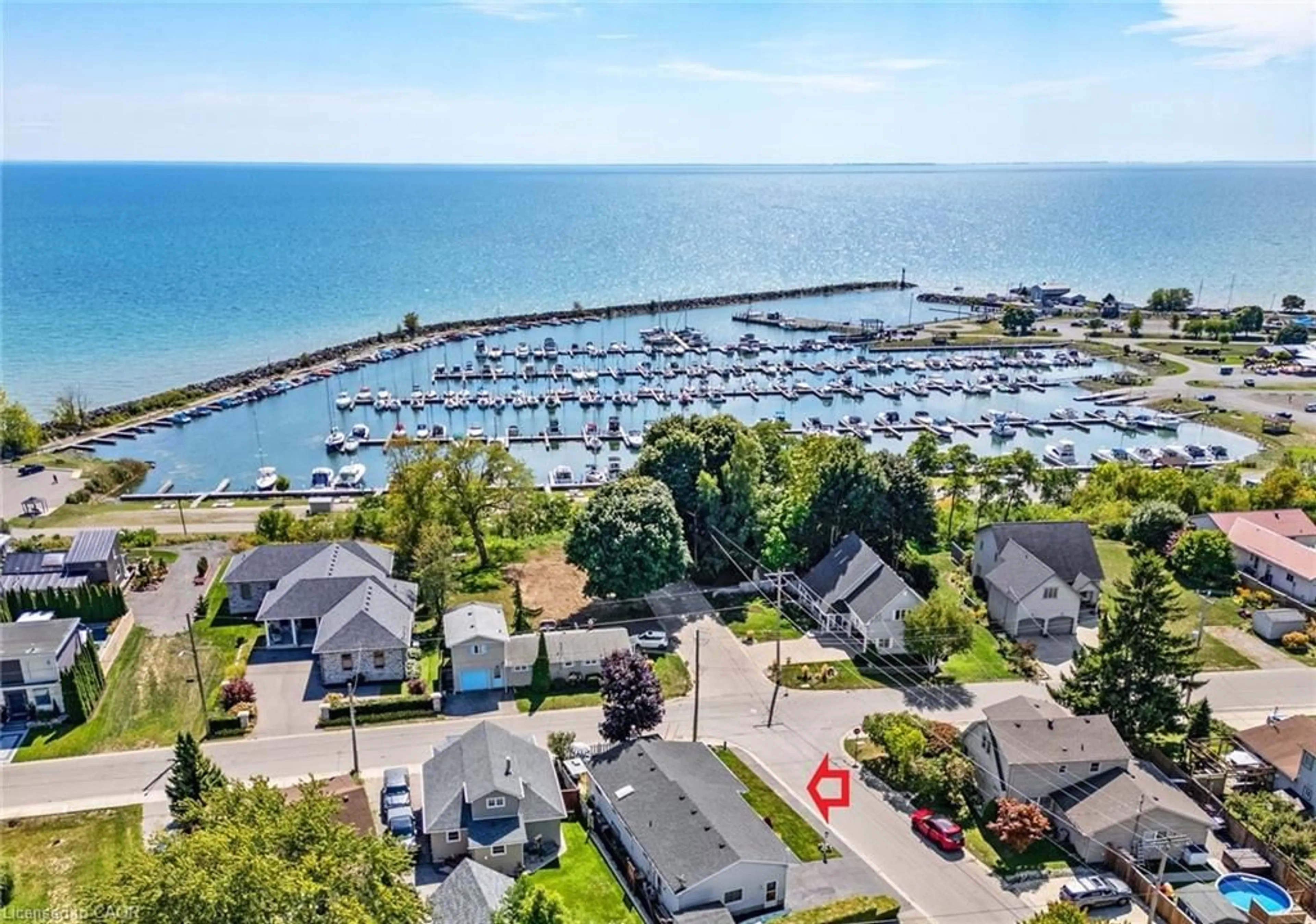 A pic from outside/outdoor area/front of a property/back of a property/a pic from drone, water/lake/river/ocean view for 2031 Erie St, Port Dover Ontario N0A 1N7