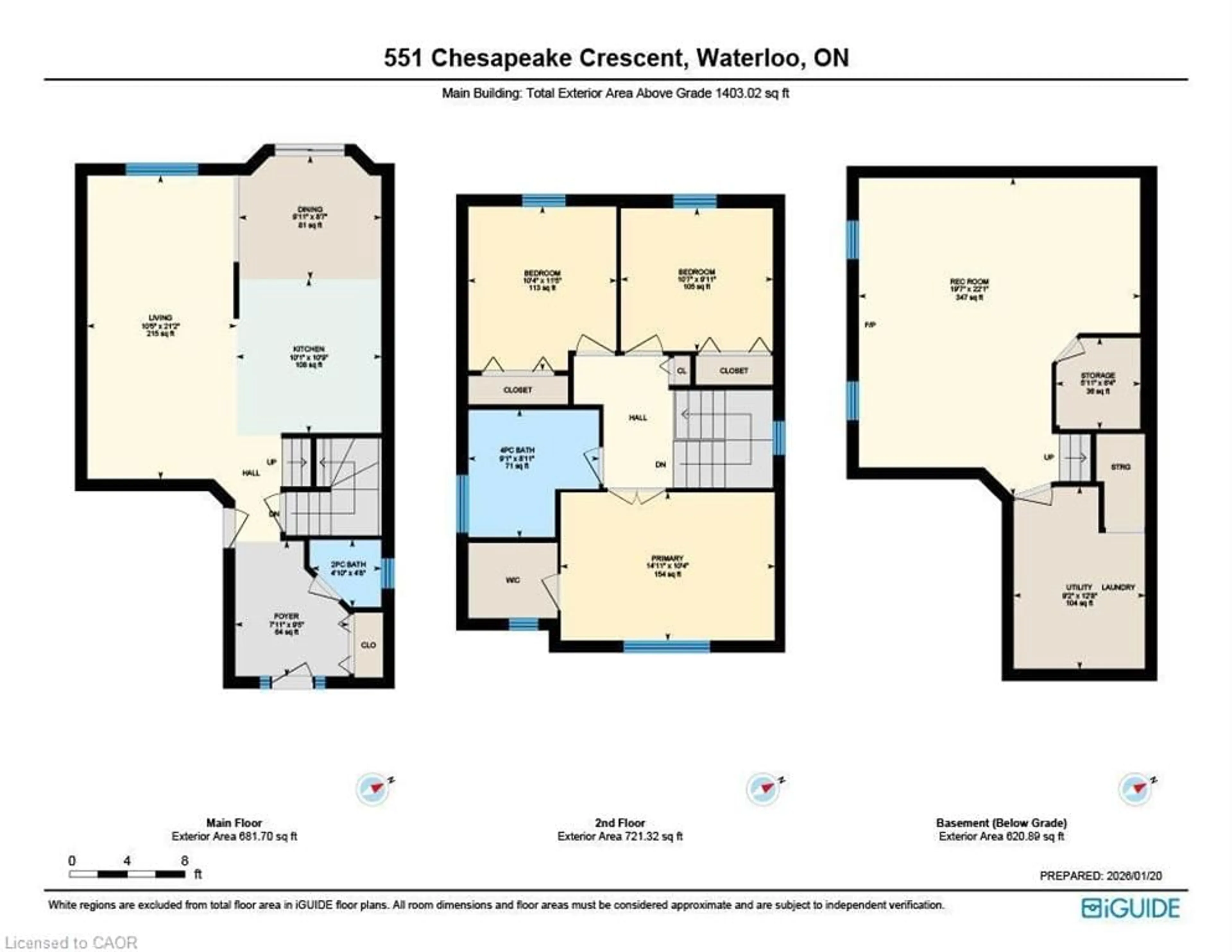 Floor plan for 551 Chesapeake Cres, Waterloo Ontario N2K 4G2