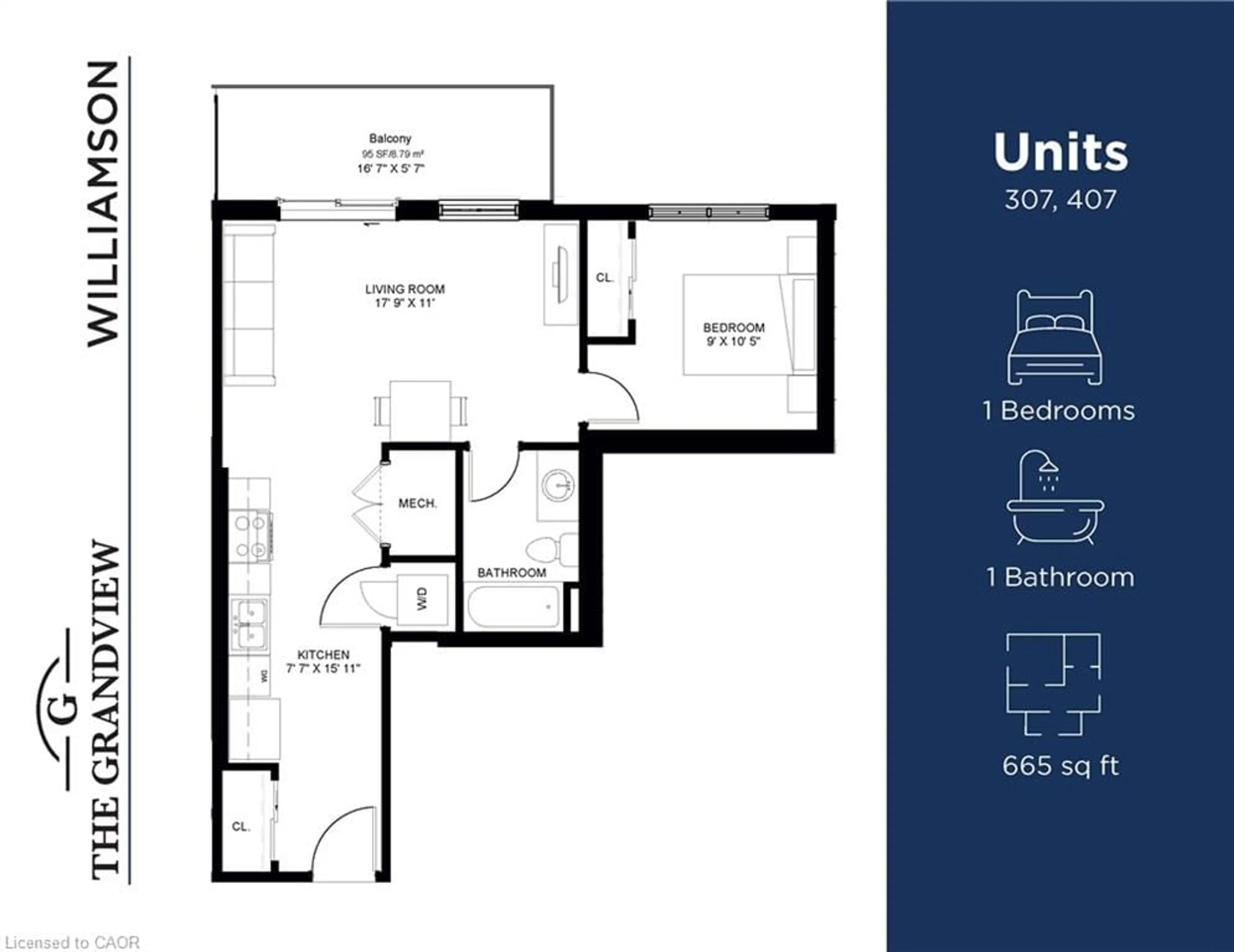 Floor plan for 80 Caithness St #407, Caledonia Ontario N3W 1B2
