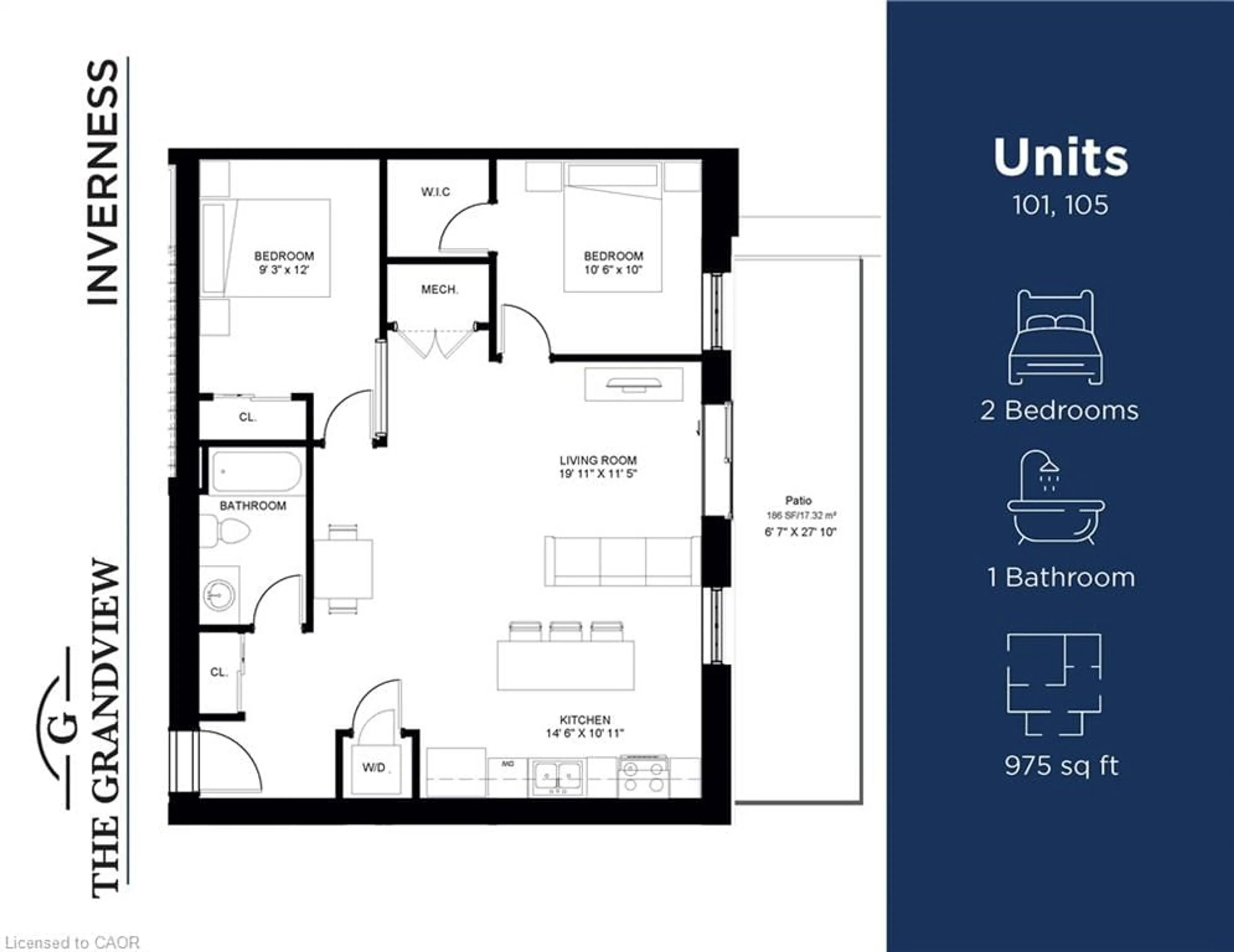 Floor plan for 80 Caithness St #101, Caledonia Ontario N3W 1B2