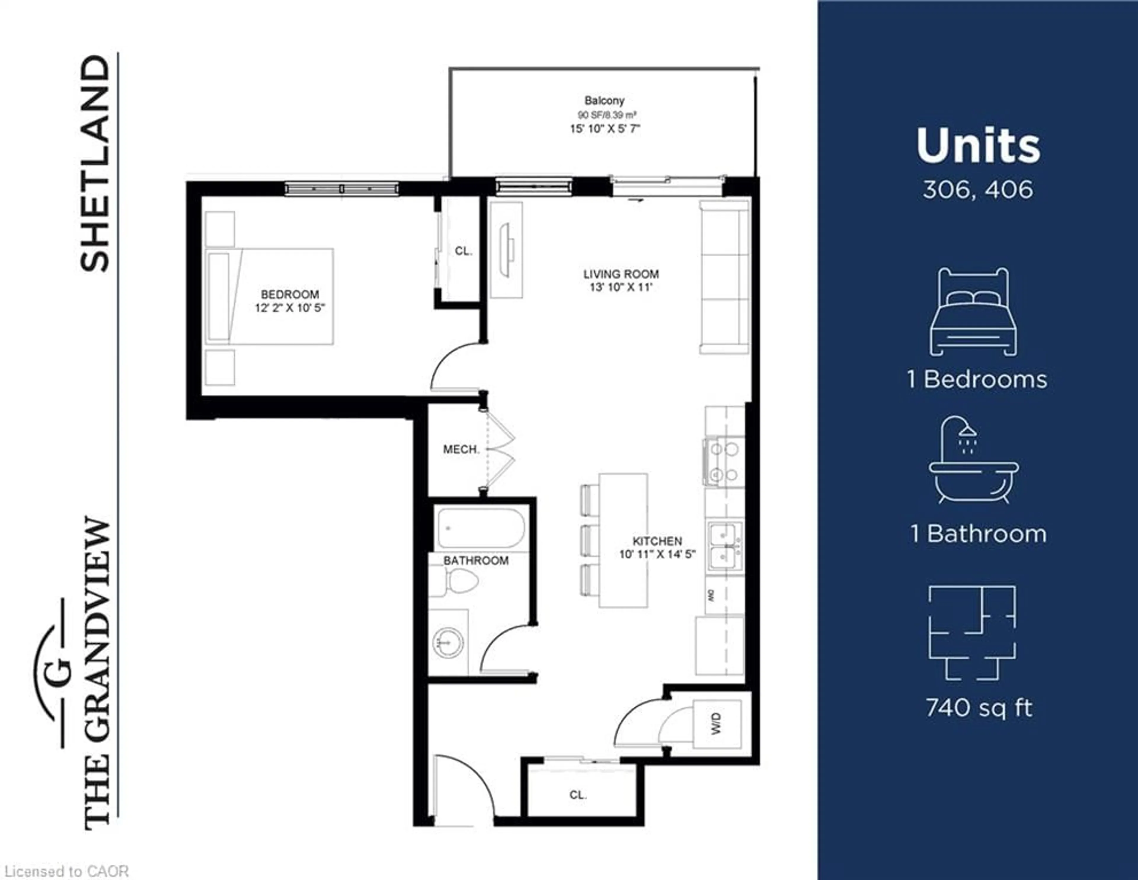 Floor plan for 80 Caithness St #406, Caledonia Ontario N3W 1B2
