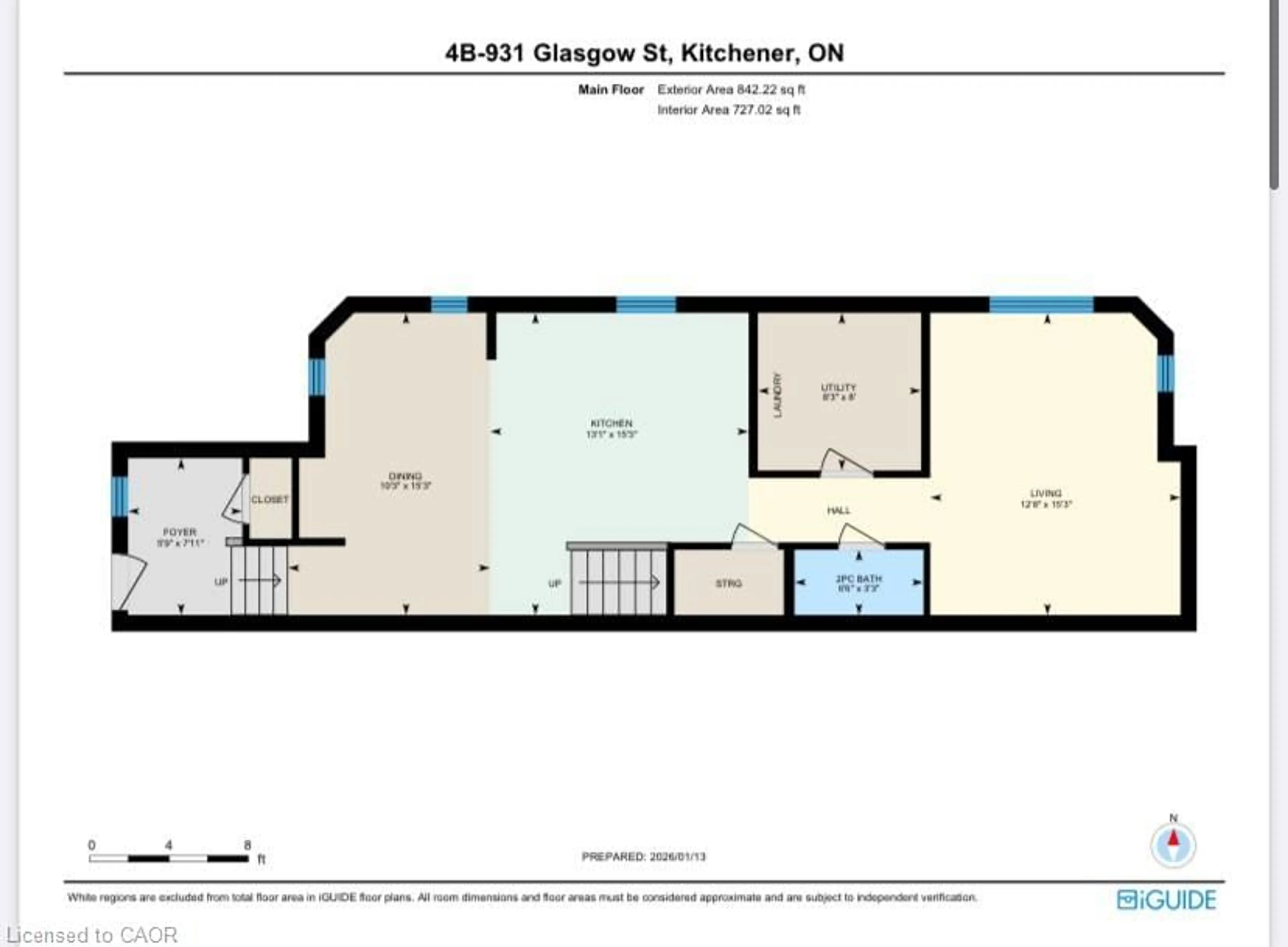 Floor plan for 931 Glasgow St #4B, Kitchener Ontario N2N 0B5