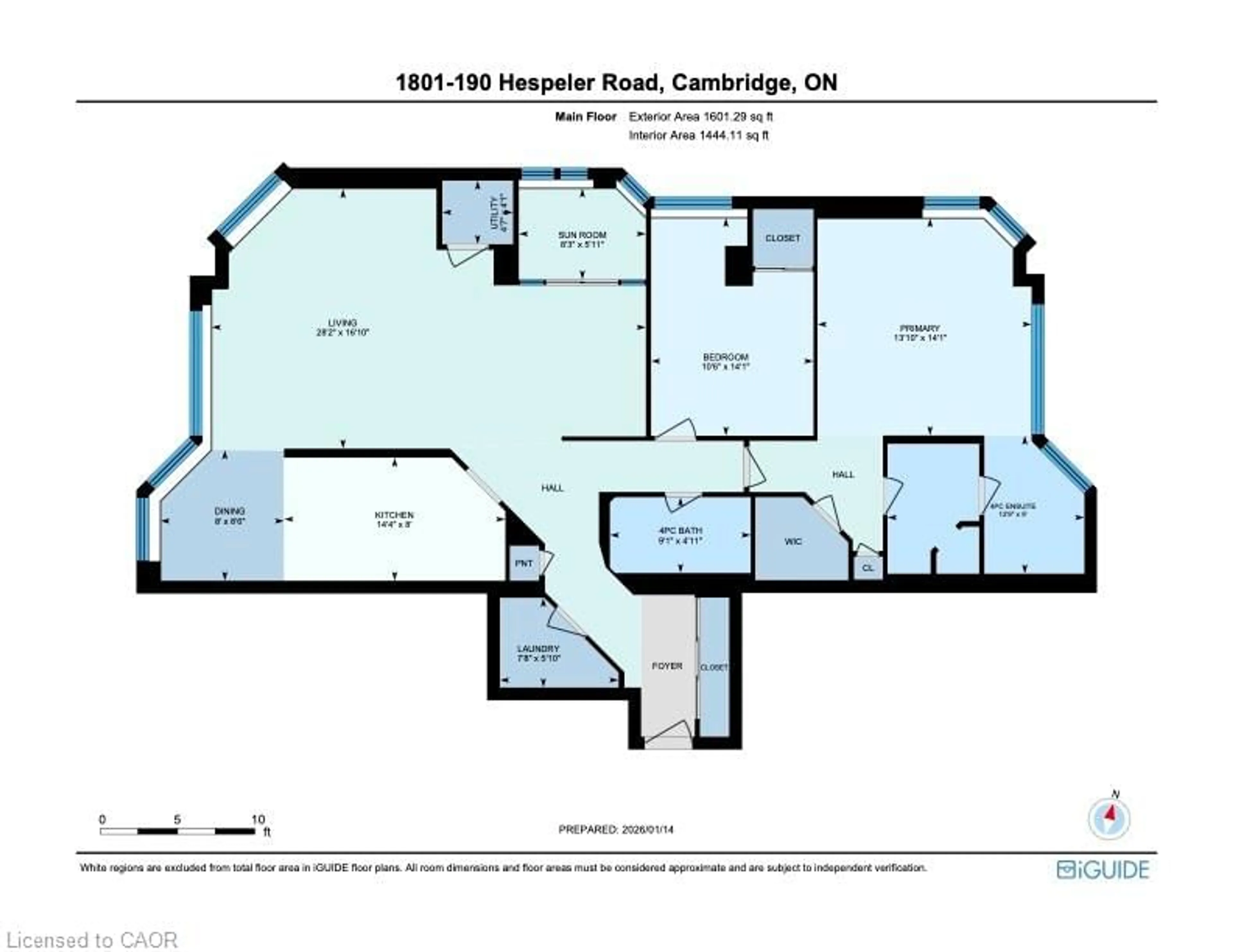 Floor plan for 190 Hespeler Rd #1801, Cambridge Ontario N1R 8B8