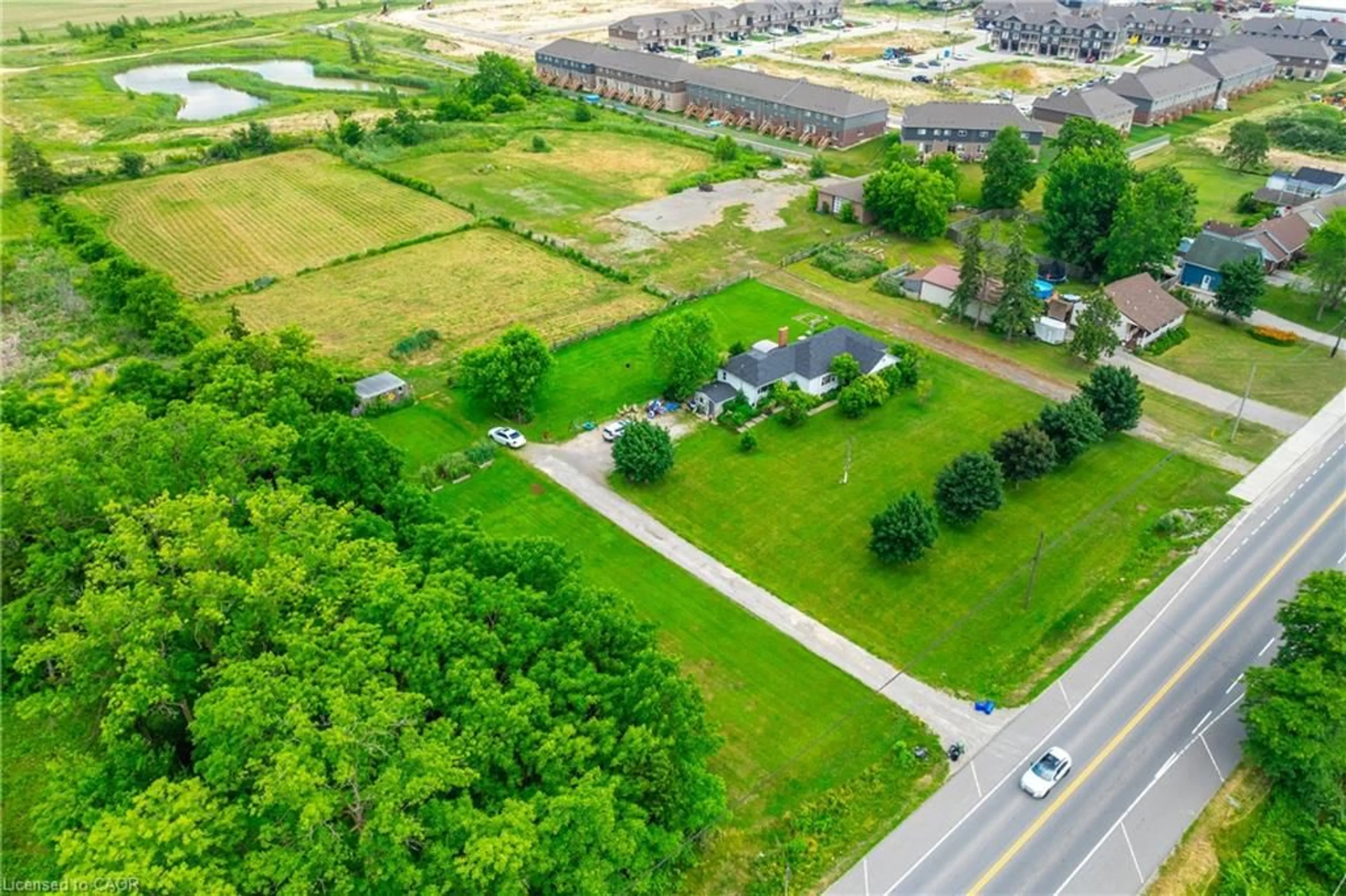 A pic from outside/outdoor area/front of a property/back of a property/a pic from drone, street for 2311 Highway 56, Binbrook Ontario L0R 1C0