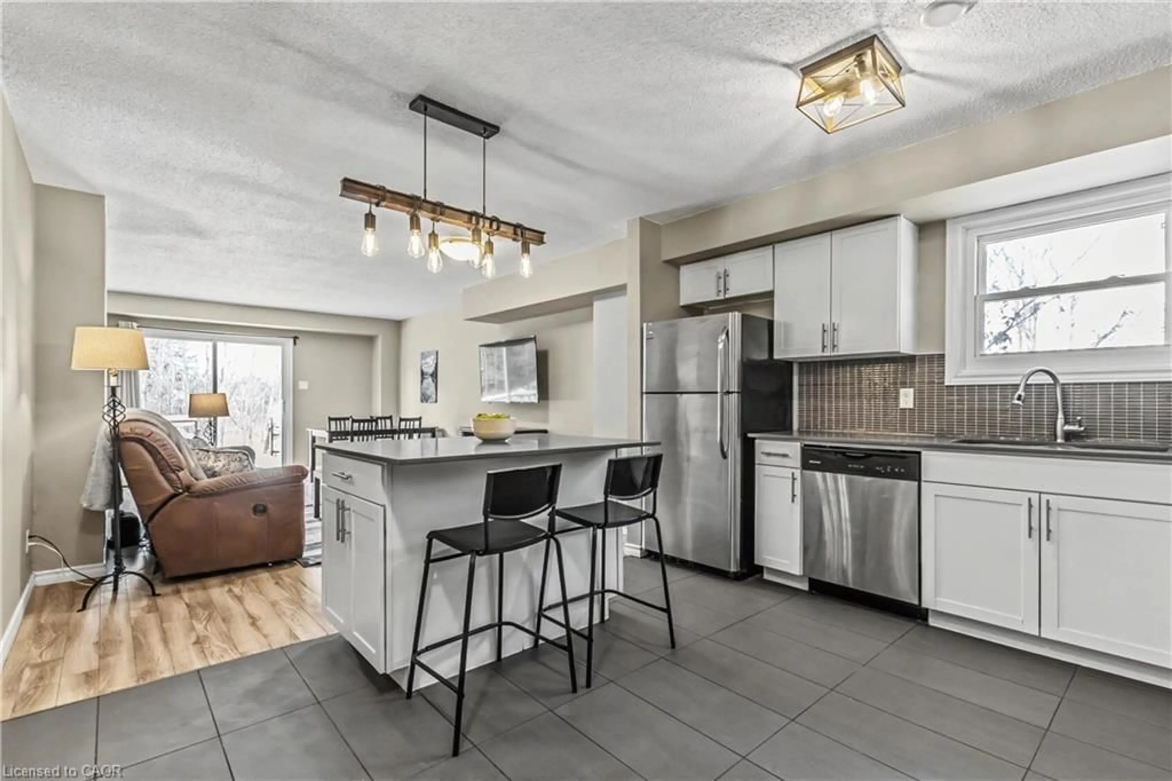 Open concept kitchen, ceramic/tile floor for 511 Quiet Pl #5, Waterloo Ontario N2L 5L6