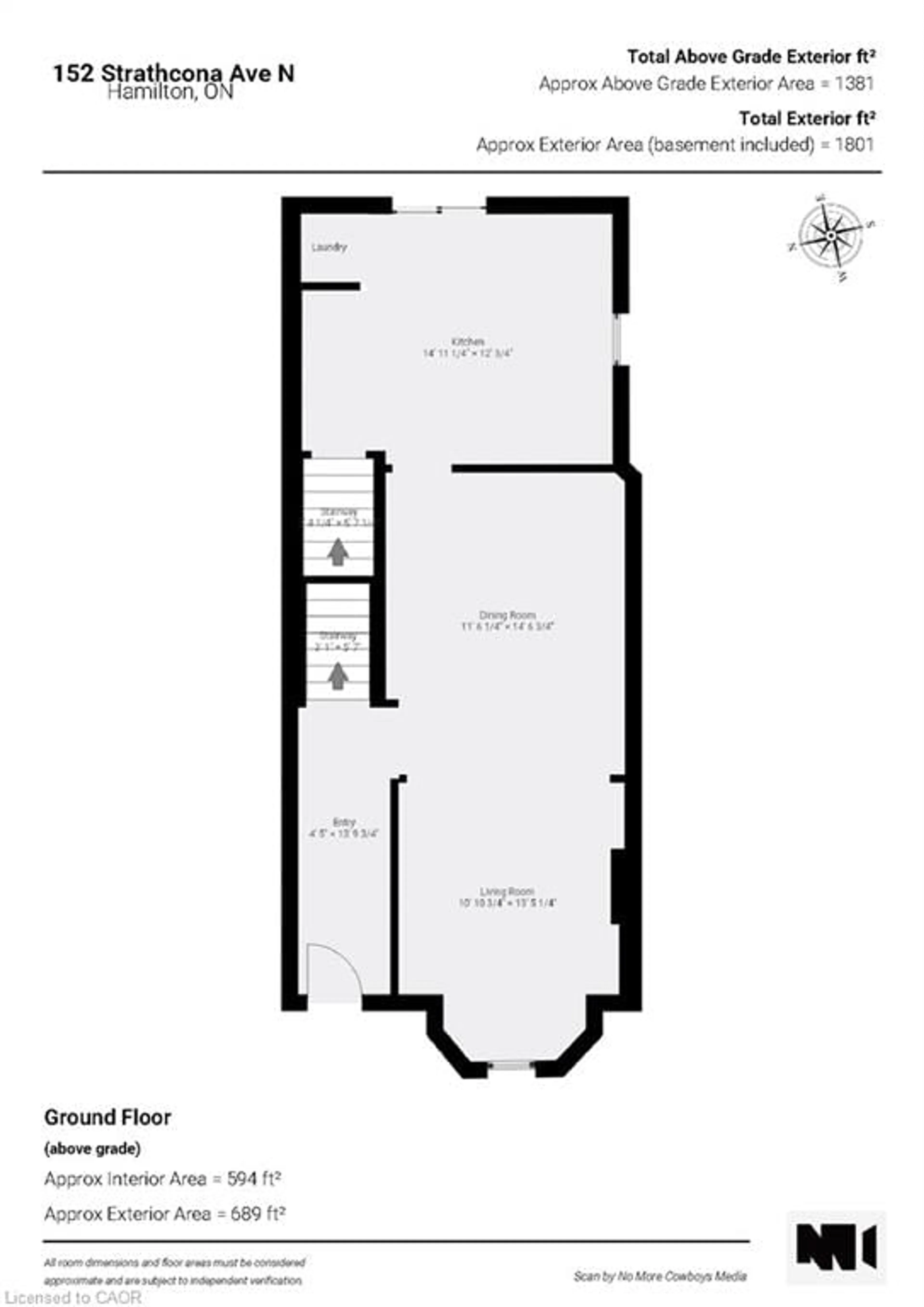 Floor plan for 152 Strathcona Ave, Hamilton Ontario L8R 3C3