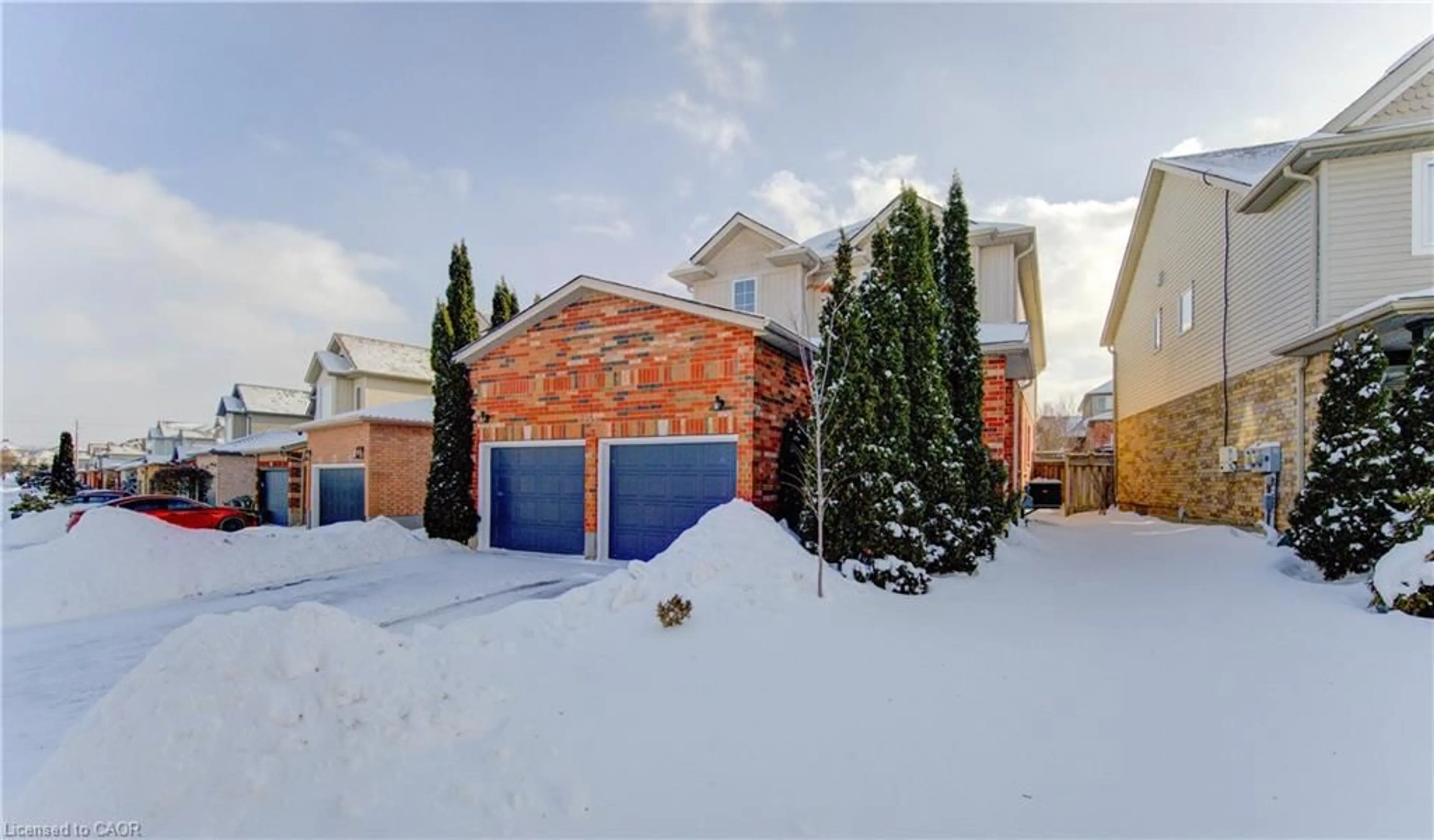 A pic from outside/outdoor area/front of a property/back of a property/a pic from drone, street for 153 Steepleridge St, Kitchener Ontario N2P 2W2