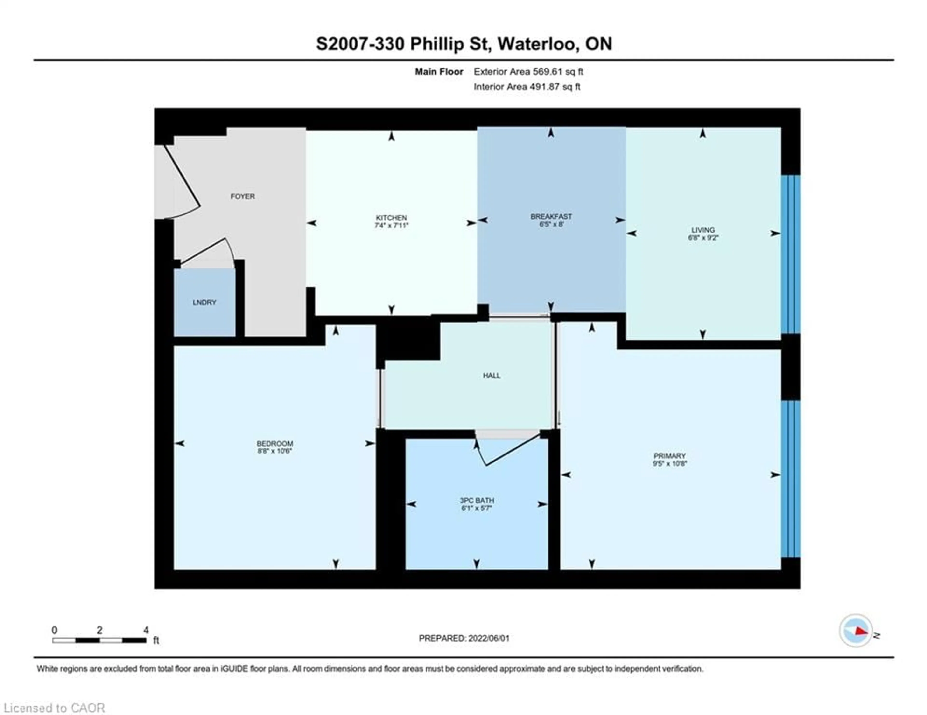 Floor plan for 330 Phillip St #S2007, Waterloo Ontario N2L 3W9
