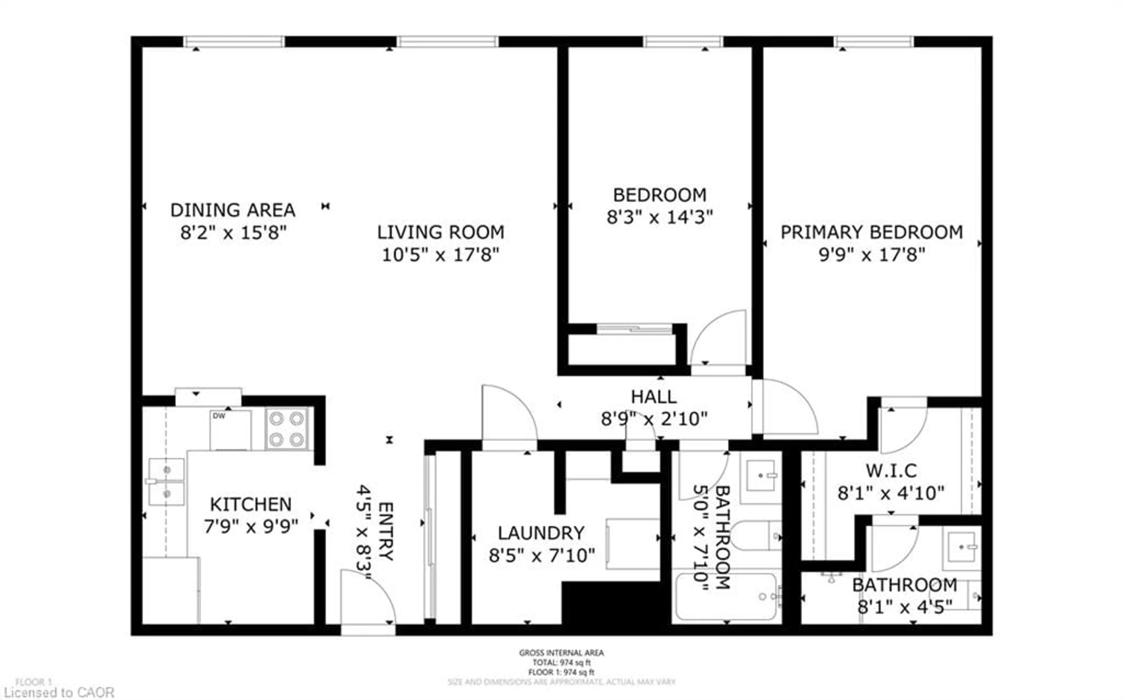 Floor plan for 18 Holborn Crt #305, Kitchener Ontario N2A 4A1