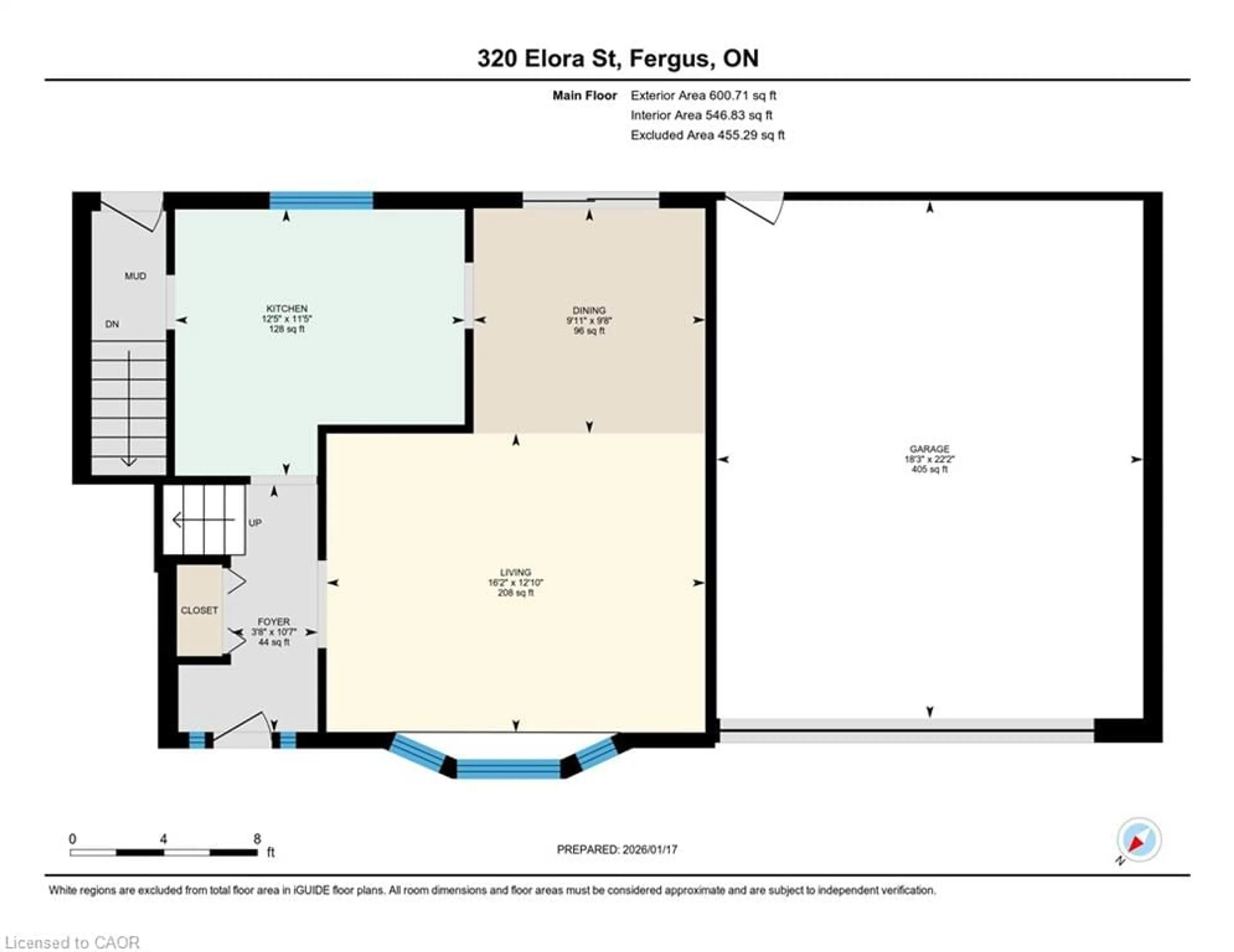 Floor plan for 320 Elora St, Fergus Ontario N1M 1Y8