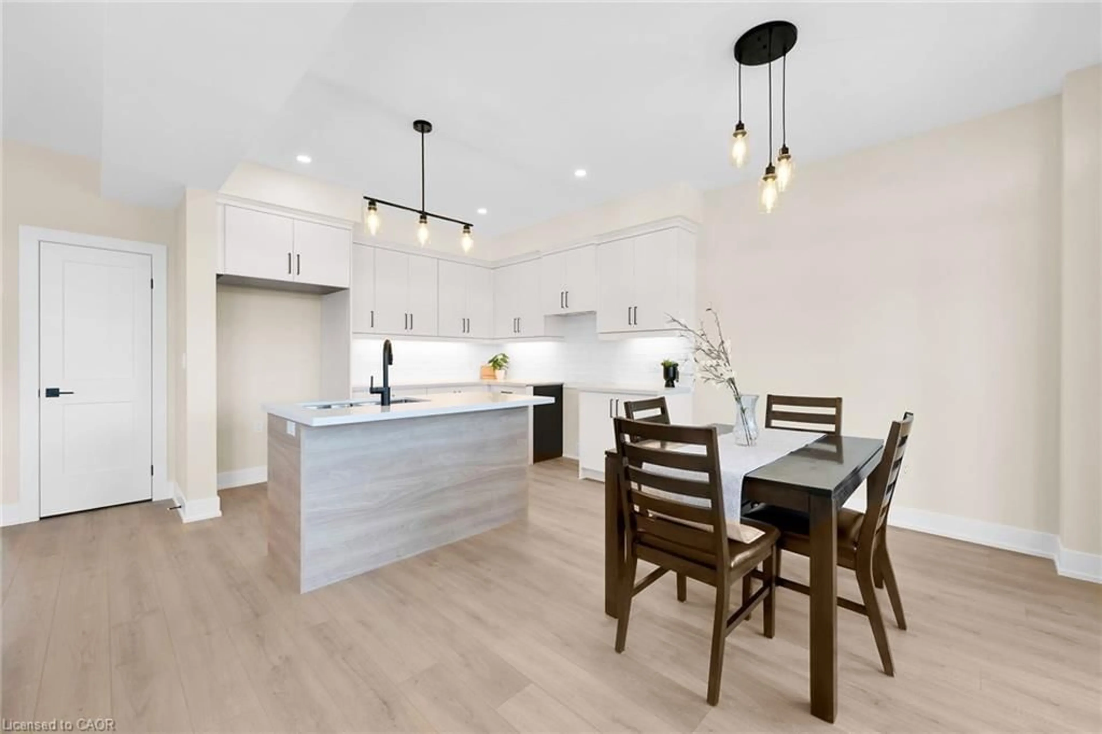 Open concept kitchen, wood/laminate floor for 158 Lafayette Blvd, Jarvis Ontario N0A 1J0