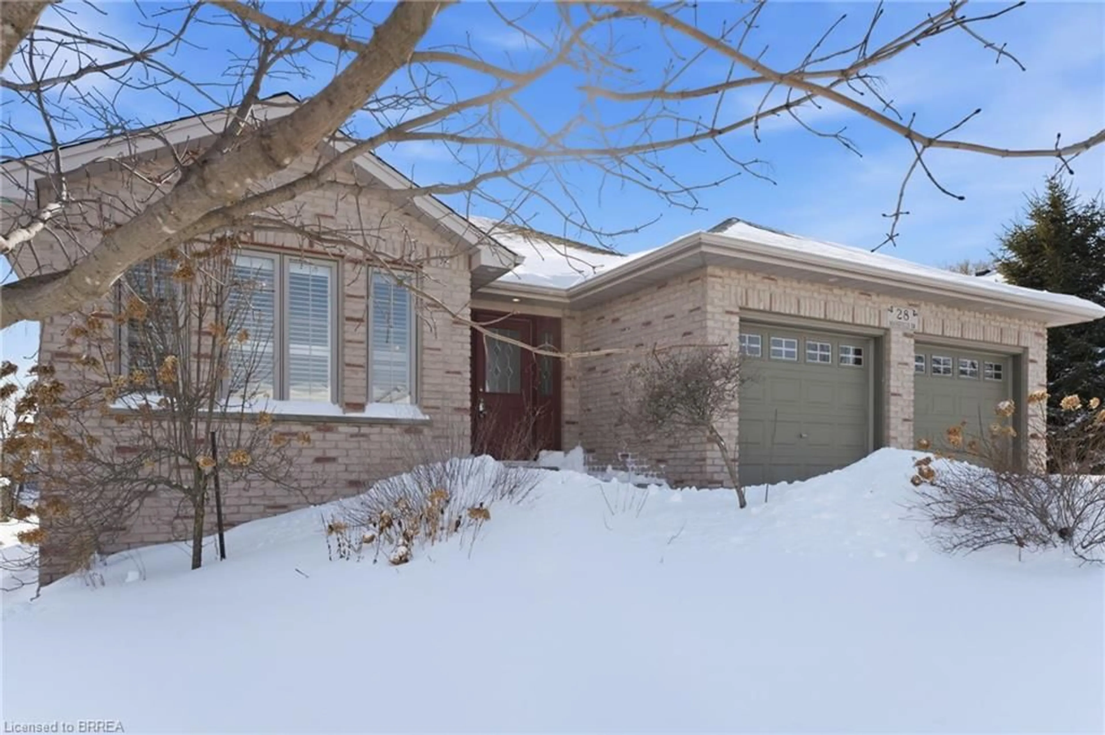 Home with brick exterior material, street for 28 Mansfield Dr, St. George Ontario N0E 1N0