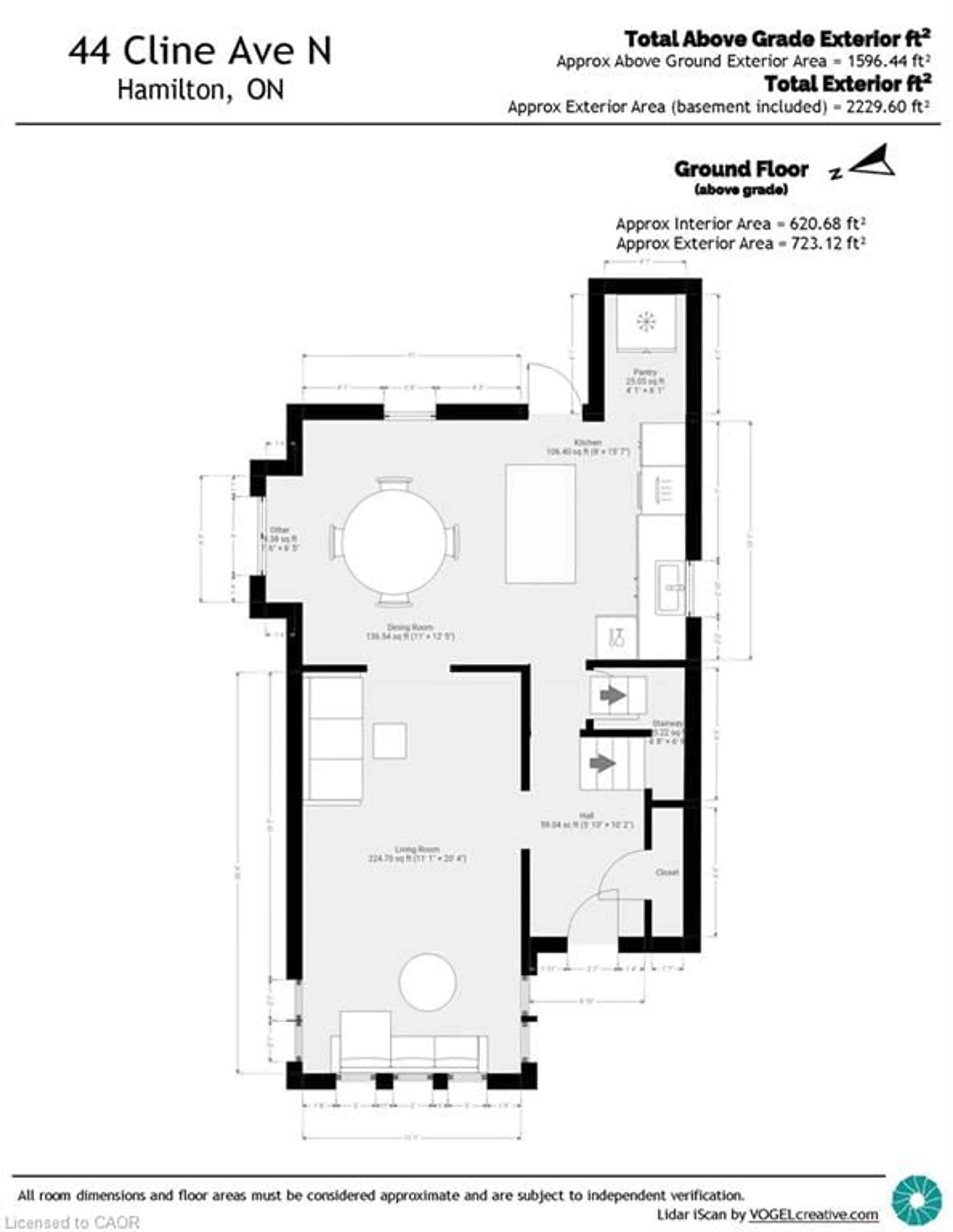 Floor plan for 44 Cline Ave, Hamilton Ontario L8S 3Z4