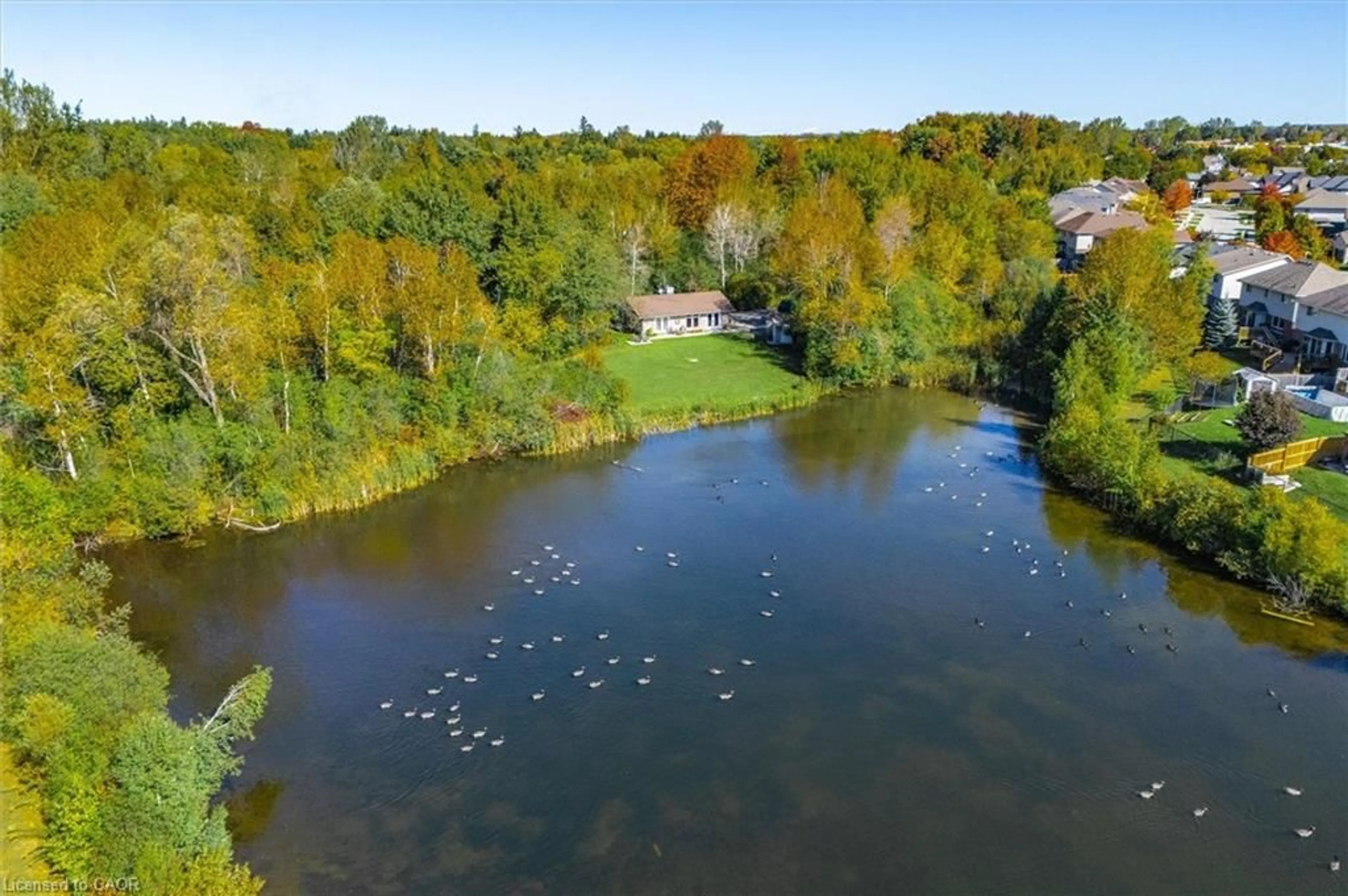 A pic from outside/outdoor area/front of a property/back of a property/a pic from drone, water/lake/river/ocean view for 568 Black St, Fergus Ontario N1M 0A3