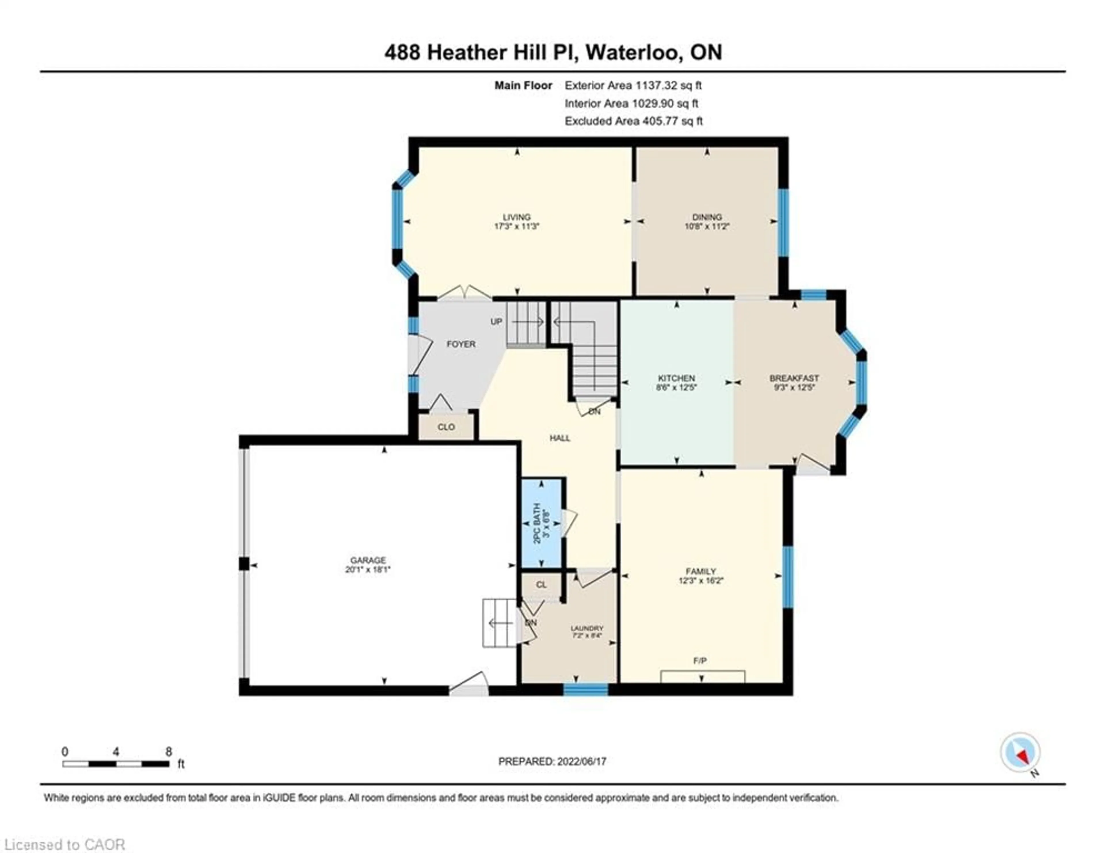 Floor plan for 488 Heather Hill Pl, Waterloo Ontario N2T 1H7