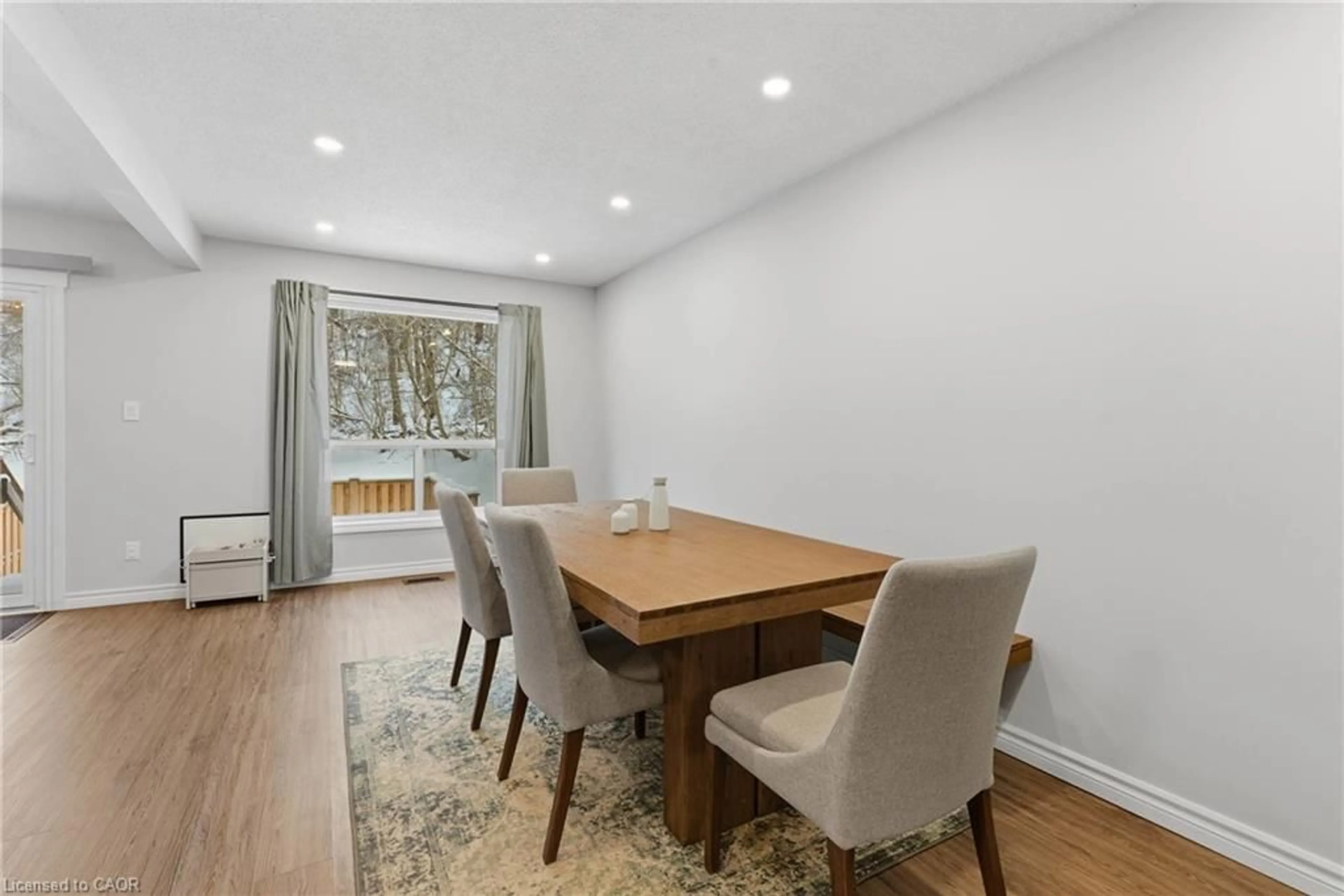 Dining room, wood/laminate floor for 33 Raleigh St #A, Brantford Ontario N3T 1J8
