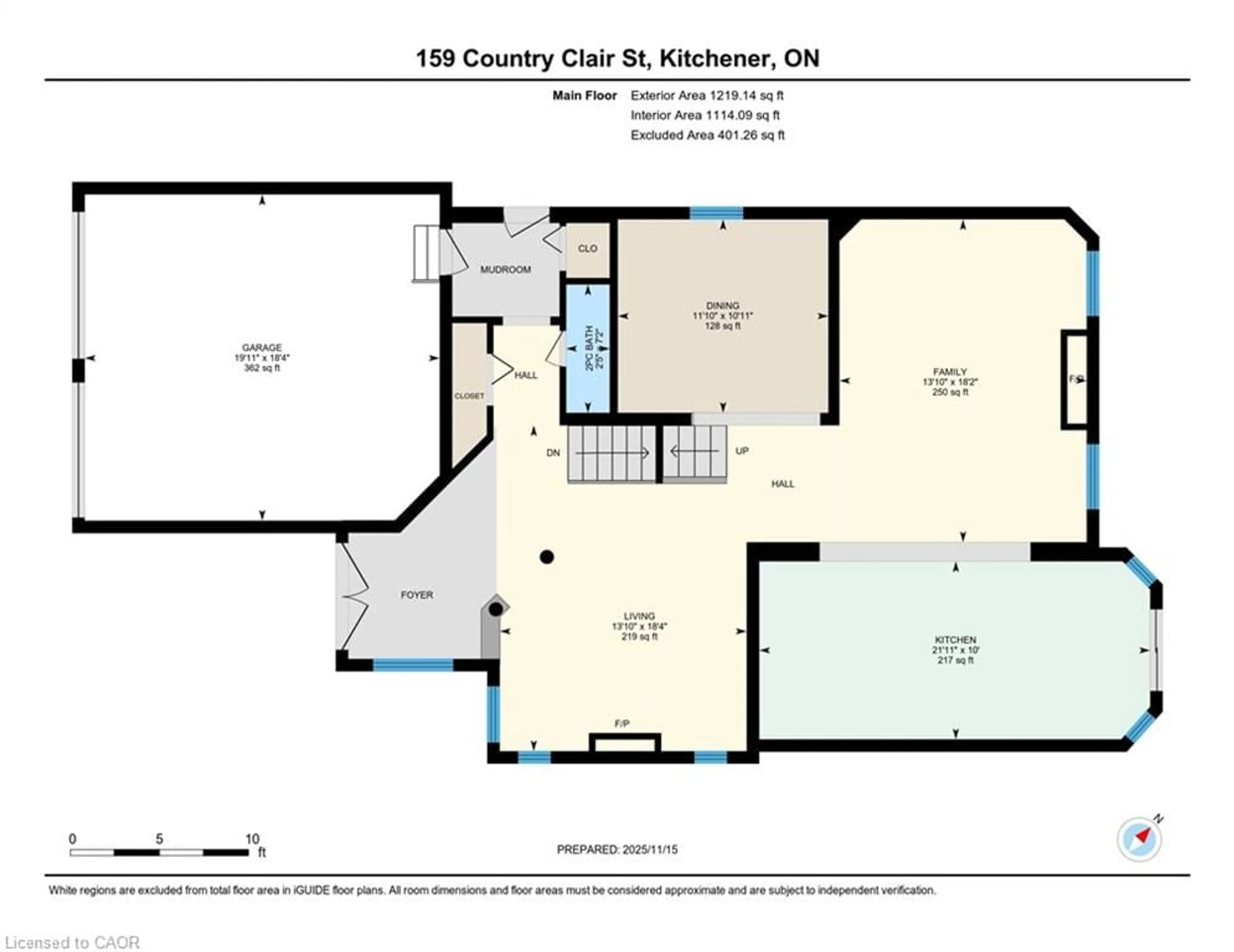 Floor plan for 159 Country Clair St, Kitchener Ontario N2A 4J7