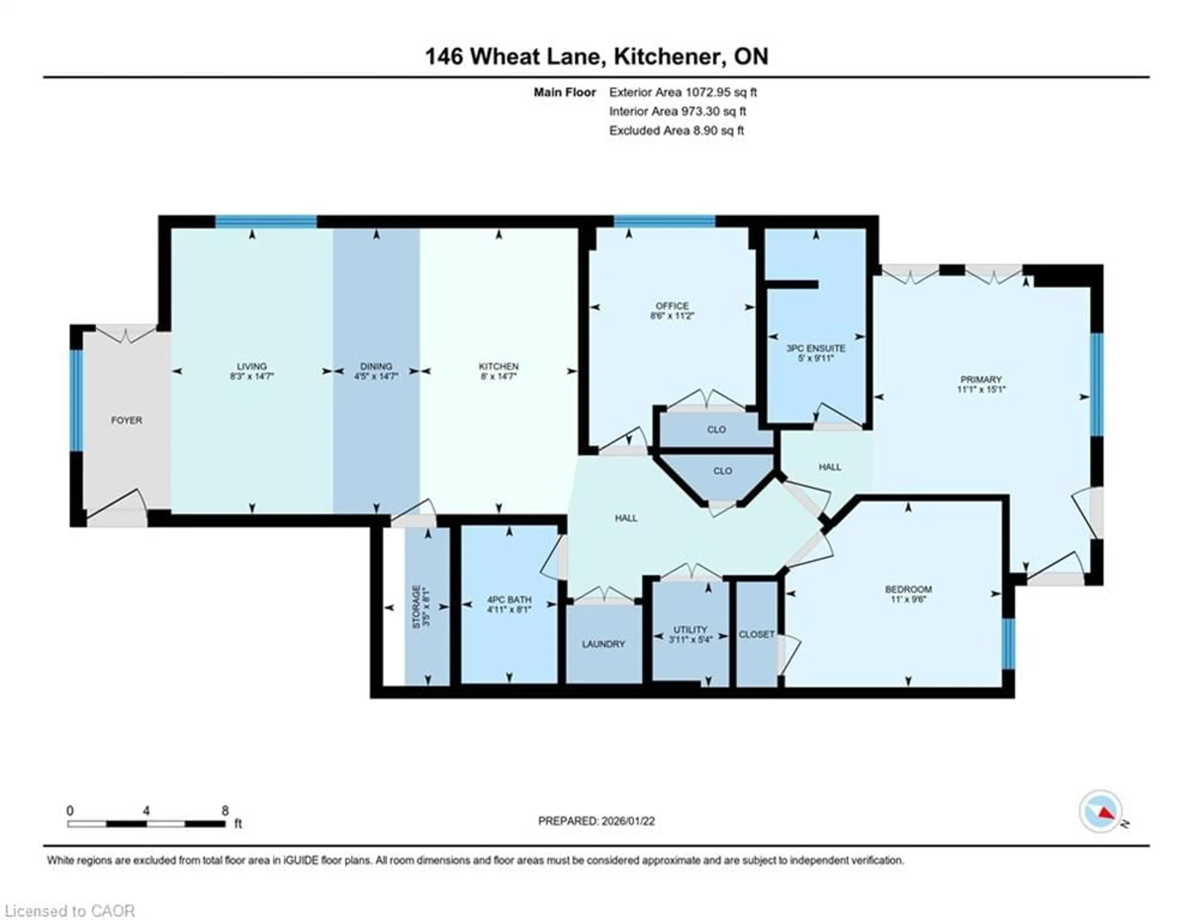 Floor plan for 146 Wheat Lane, Kitchener Ontario N2R 0R6