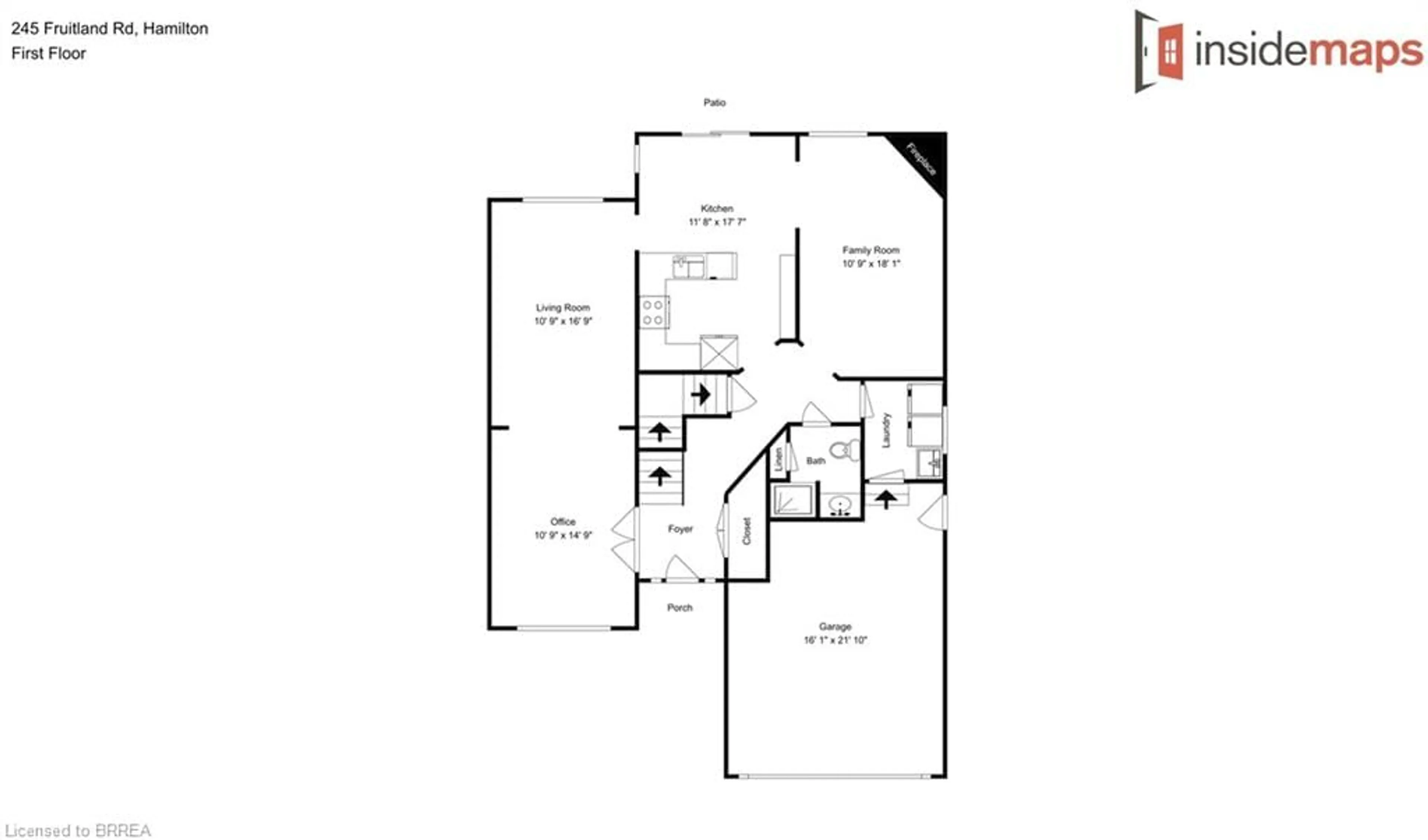 Floor plan for 245 Fruitland Rd, Stoney Creek Ontario L8E 5J8