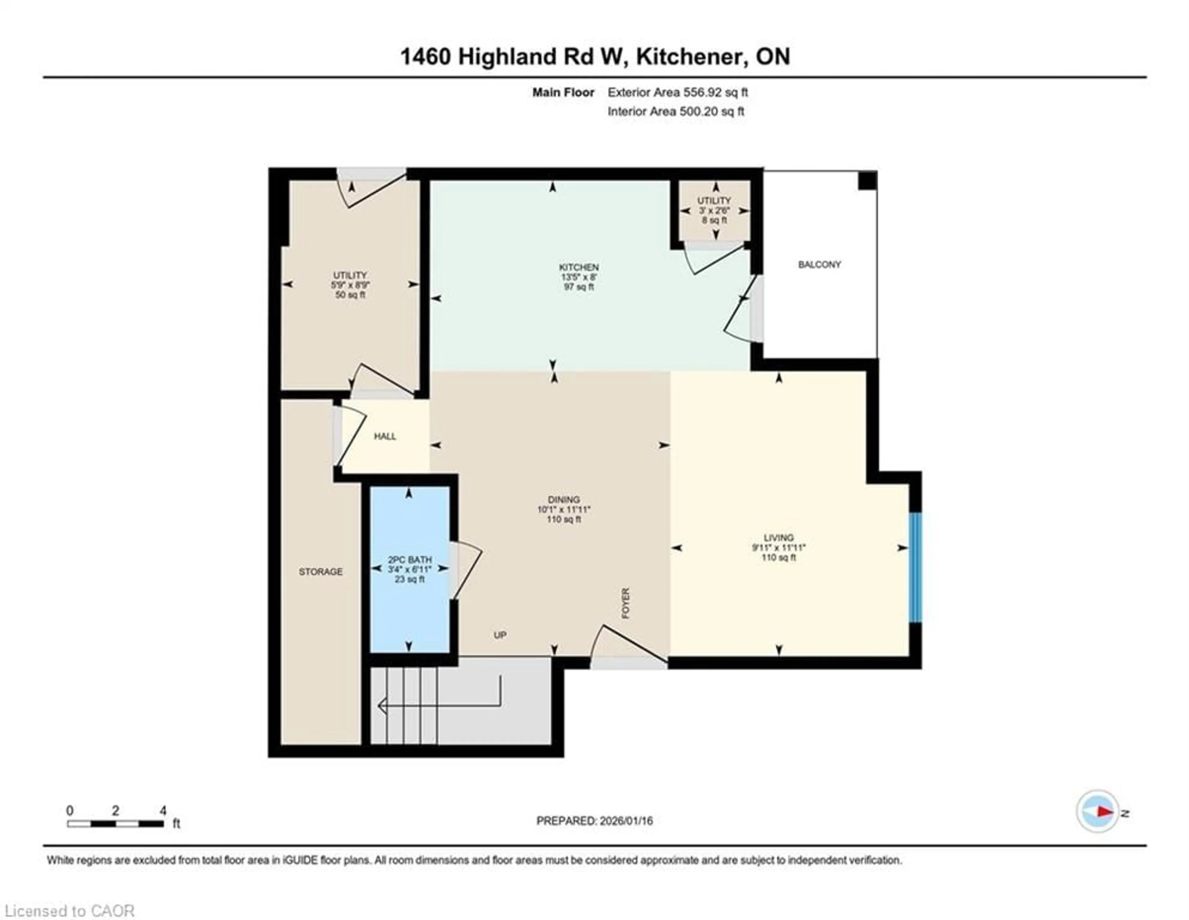 Floor plan for 1460 Highland Rd #7K, Kitchener Ontario N2N 0B7