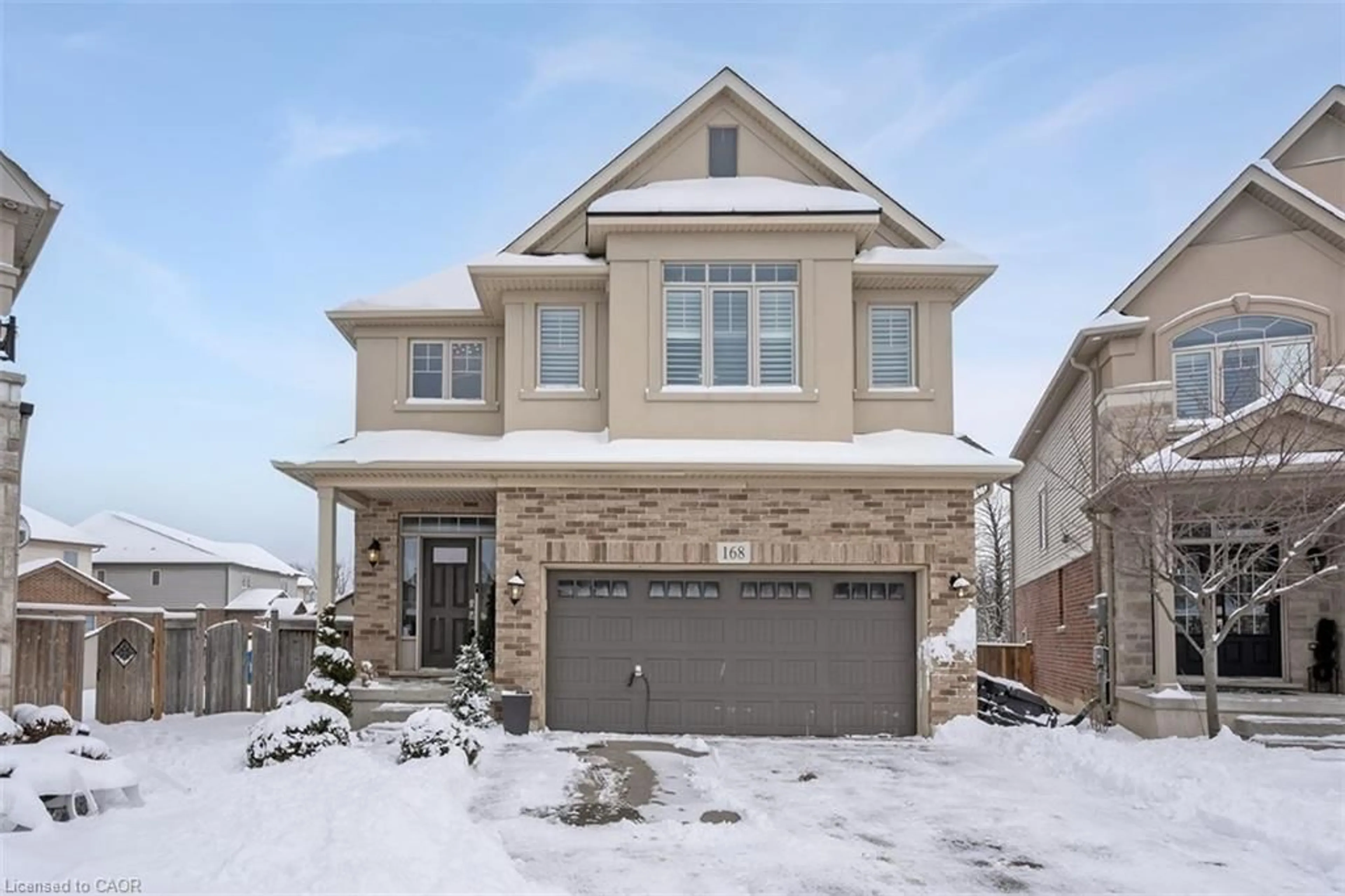 Home with brick exterior material, street for 168 Echovalley Dr, Stoney Creek Ontario L8J 0H2