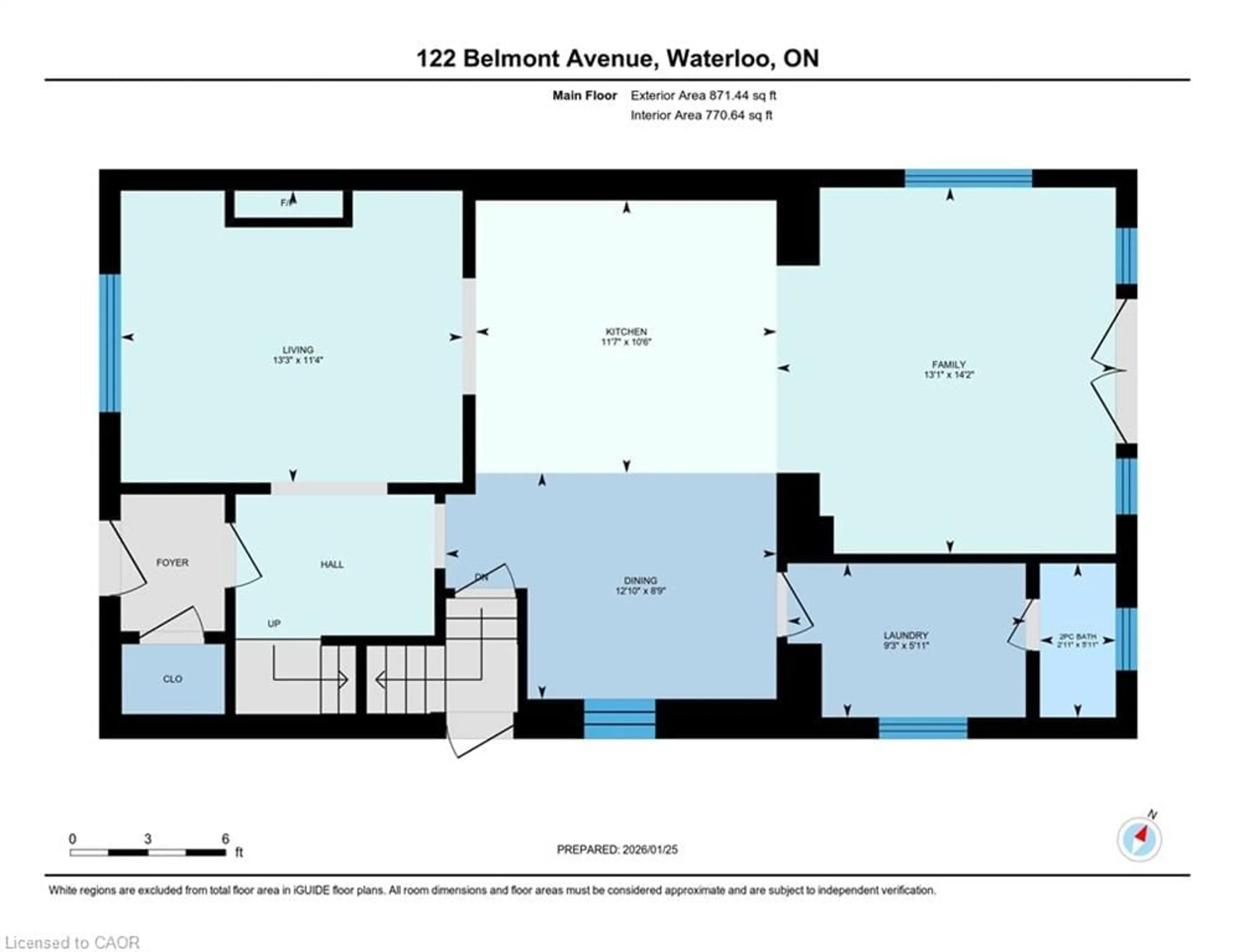 Floor plan for 122 Belmont Ave, Waterloo Ontario N2L 2A9