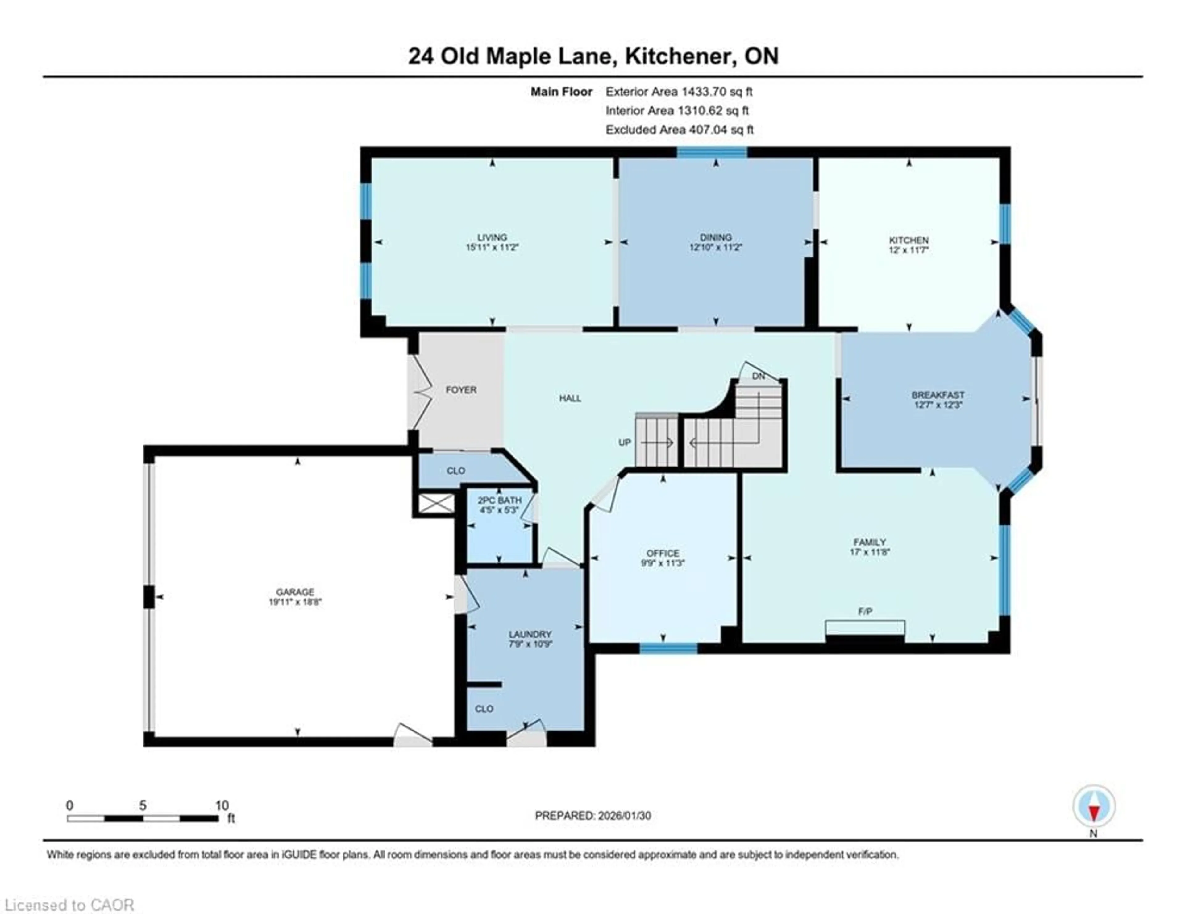 Floor plan for 24 Old Maple Lane, Kitchener Ontario N2N 2K4