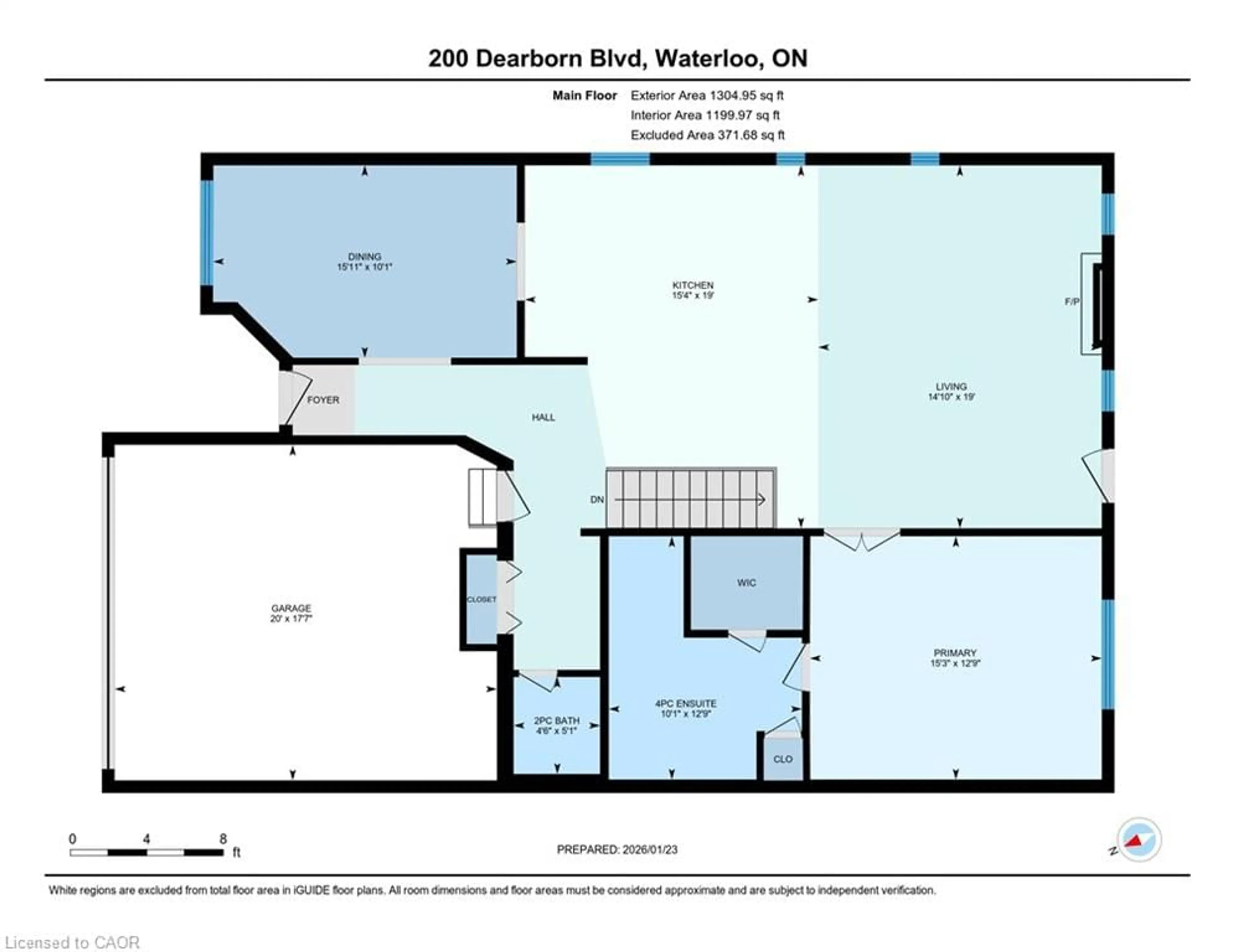 Floor plan for 200 Dearborn Blvd, Waterloo Ontario N2J 4Y3