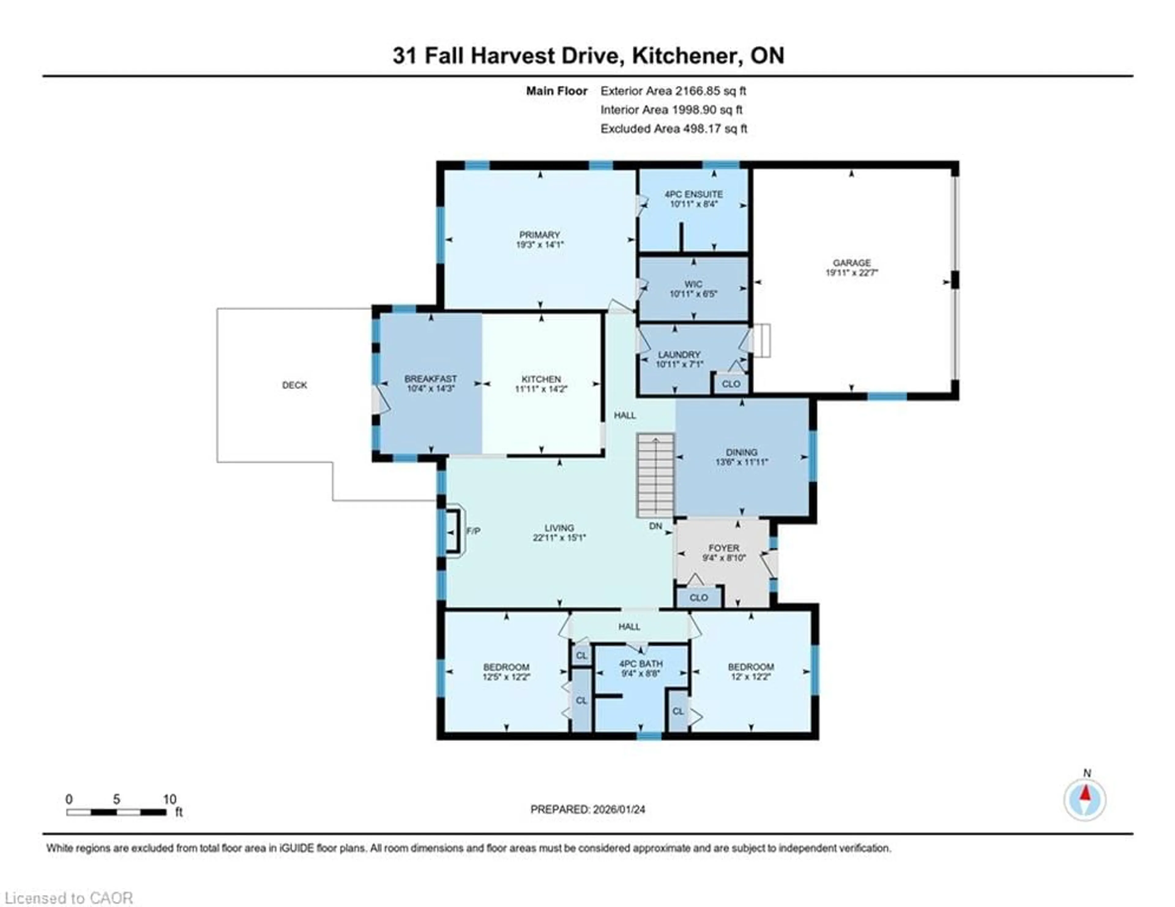 Floor plan for 31 Fall Harvest Dr, Kitchener Ontario N2P 2M2