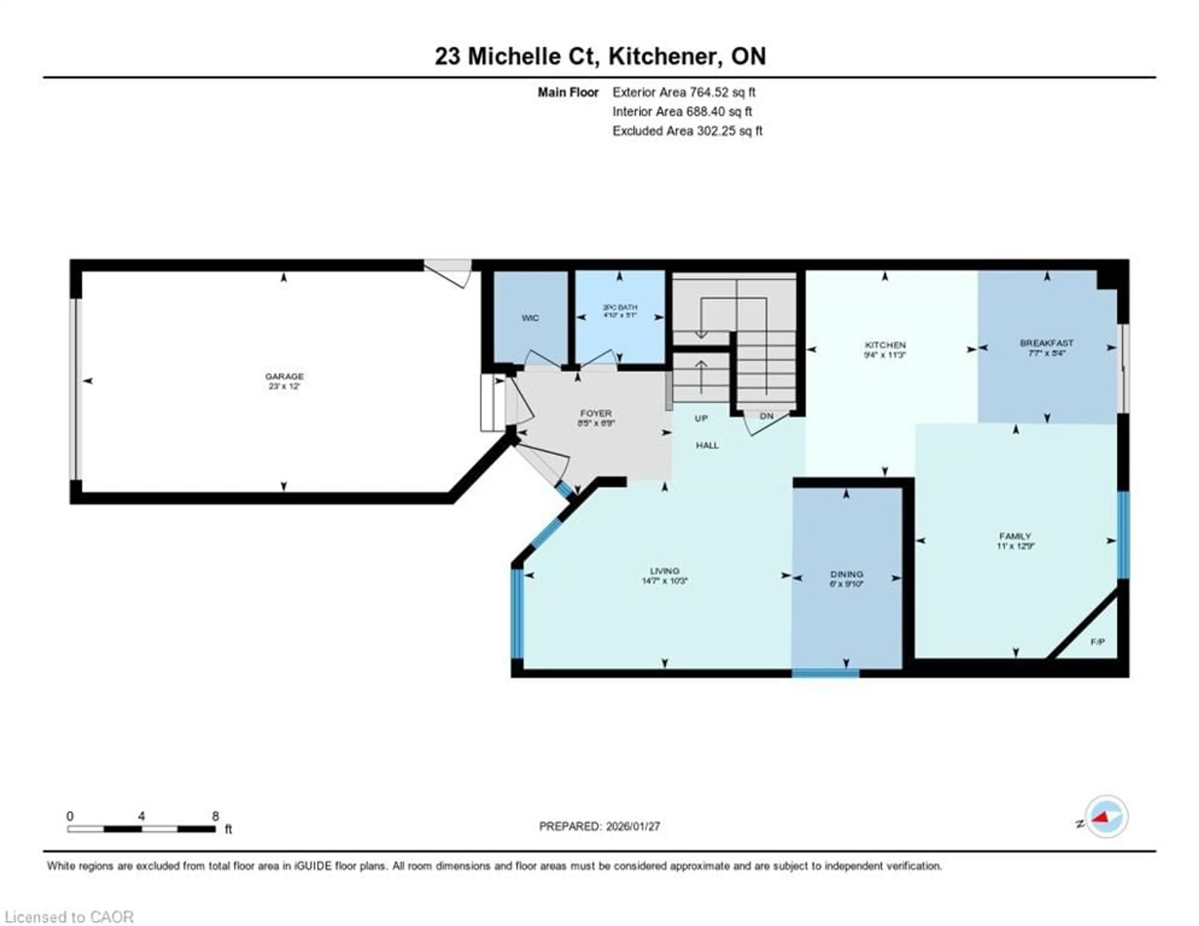 Floor plan for 23 Michelle Crt, Kitchener Ontario N2N 3K8