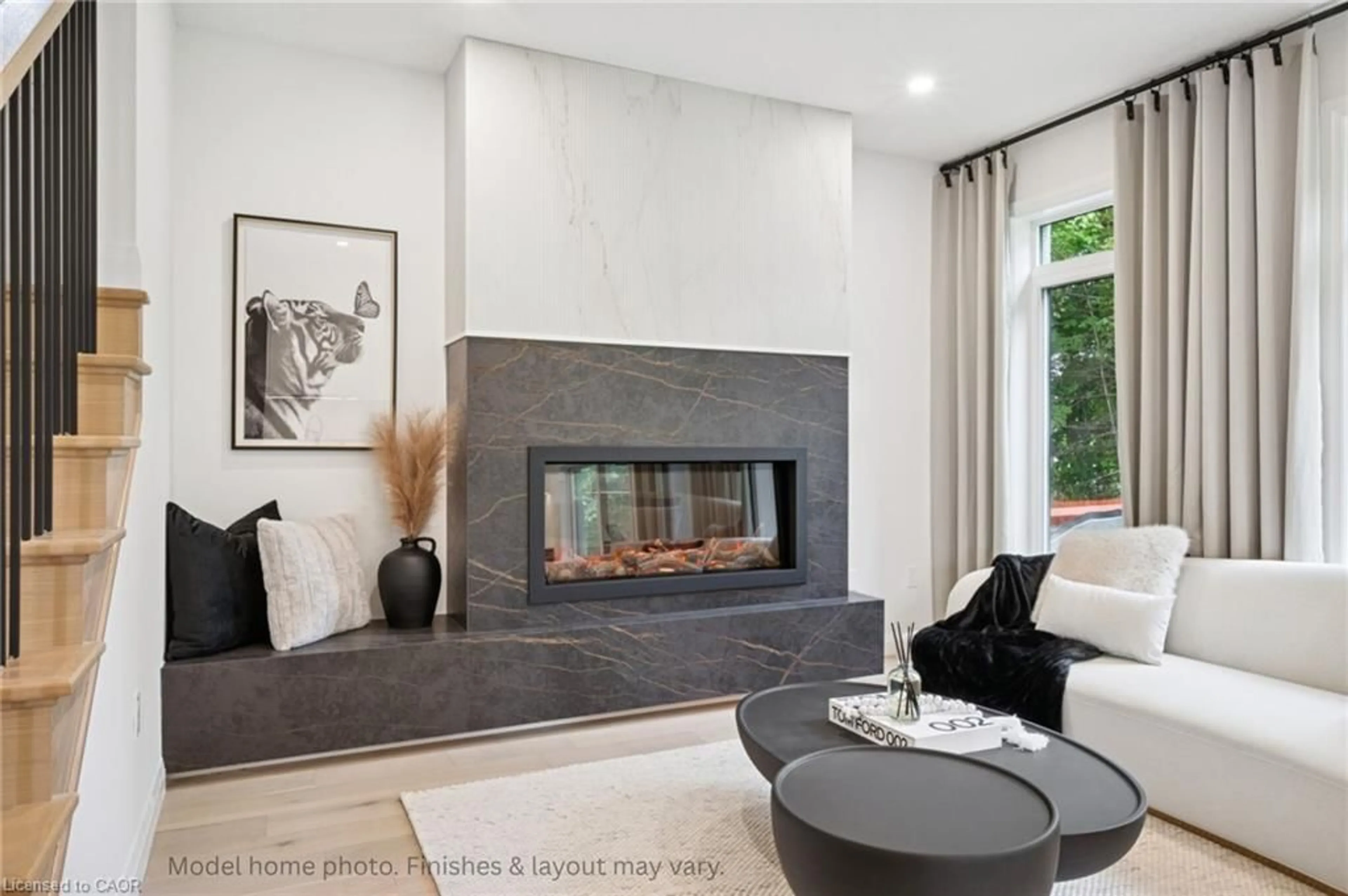 Living room with furniture, ceramic/tile floor for 16 Cadence Common, Cambridge Ontario N3C 1A5