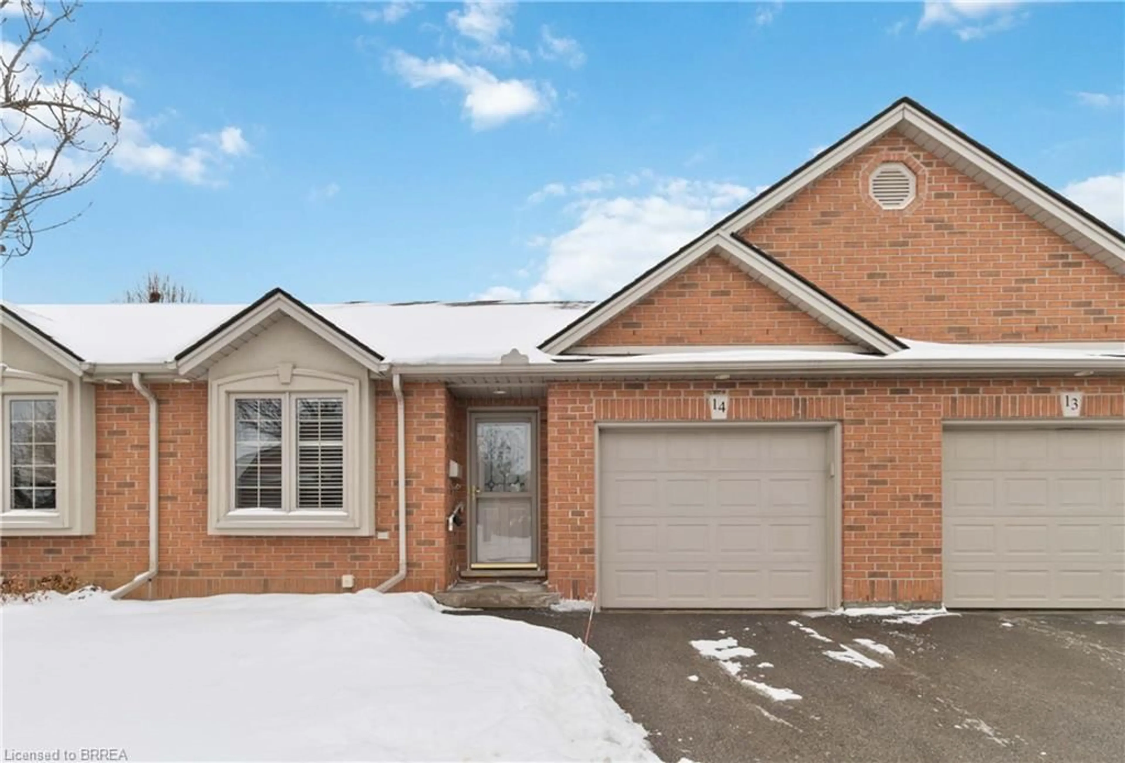 Home with brick exterior material, street for 15 Cobden Crt #14, Brantford Ontario N3R 8B7