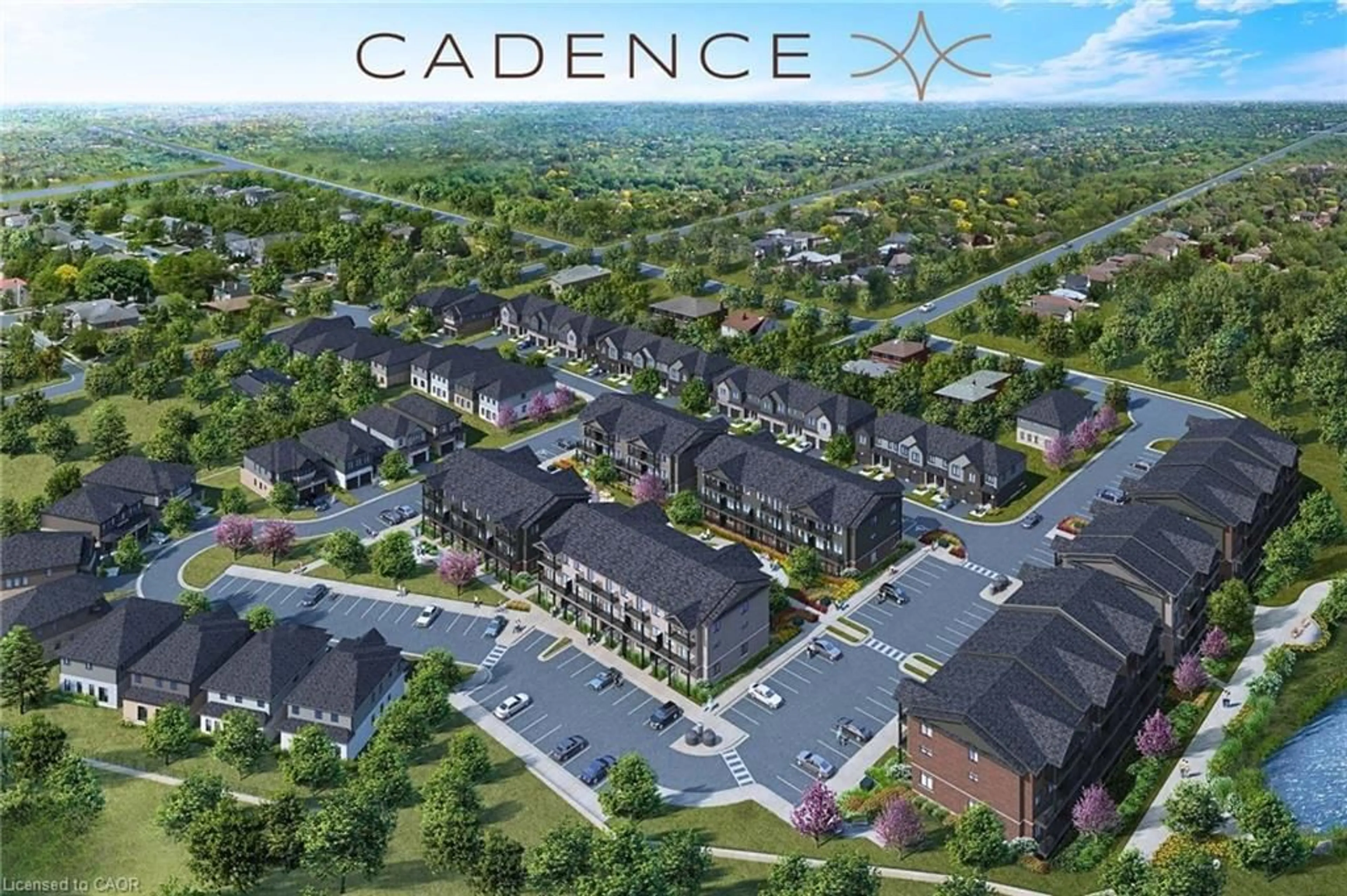 A pic from outside/outdoor area/front of a property/back of a property/a pic from drone, unknown for 7-53 Allegro Common, Cambridge Ontario N3C 1A5