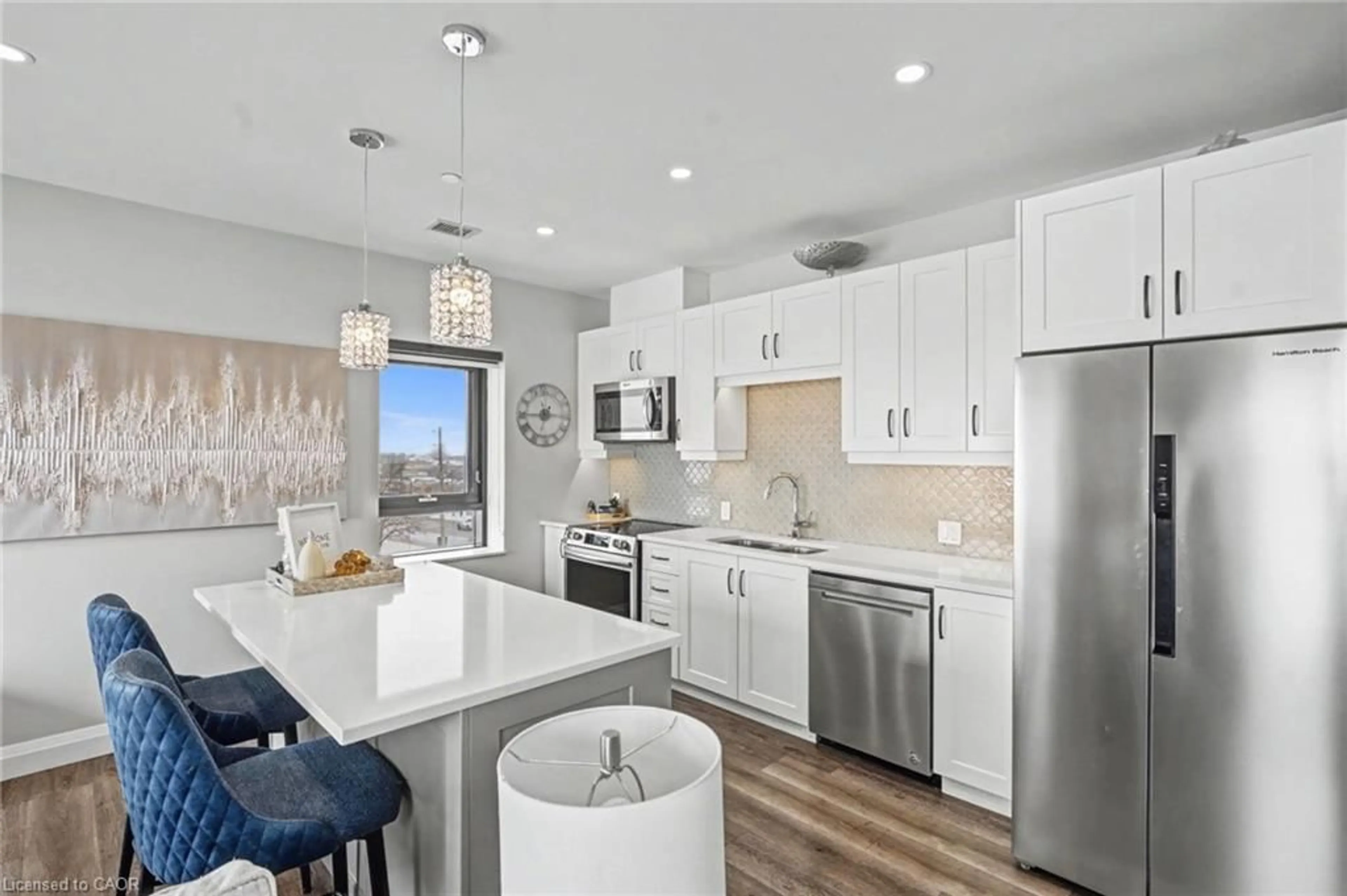 Open concept kitchen, ceramic/tile floor for 332 Gosling Garden #308, Guelph Ontario N1L 1G7