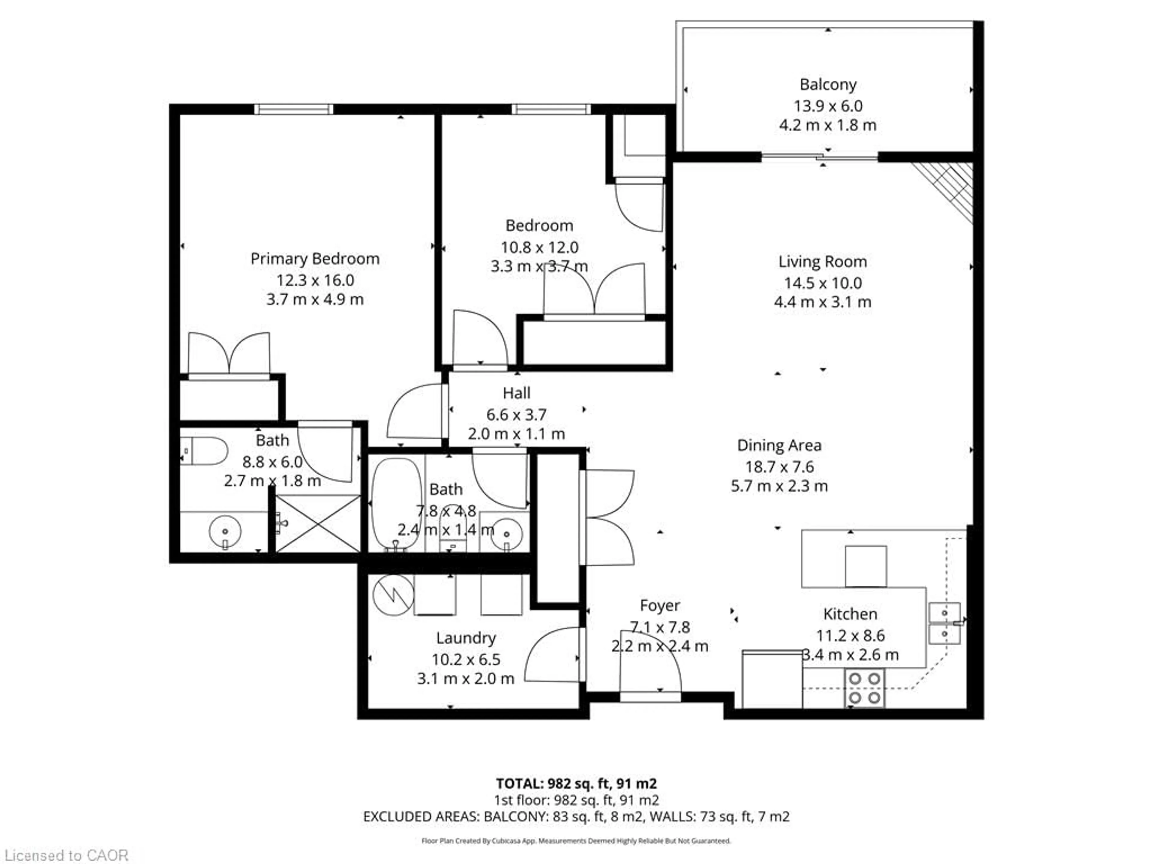 Floor plan for 12 St Andrew St #202, Port Dover Ontario N0A 1N1