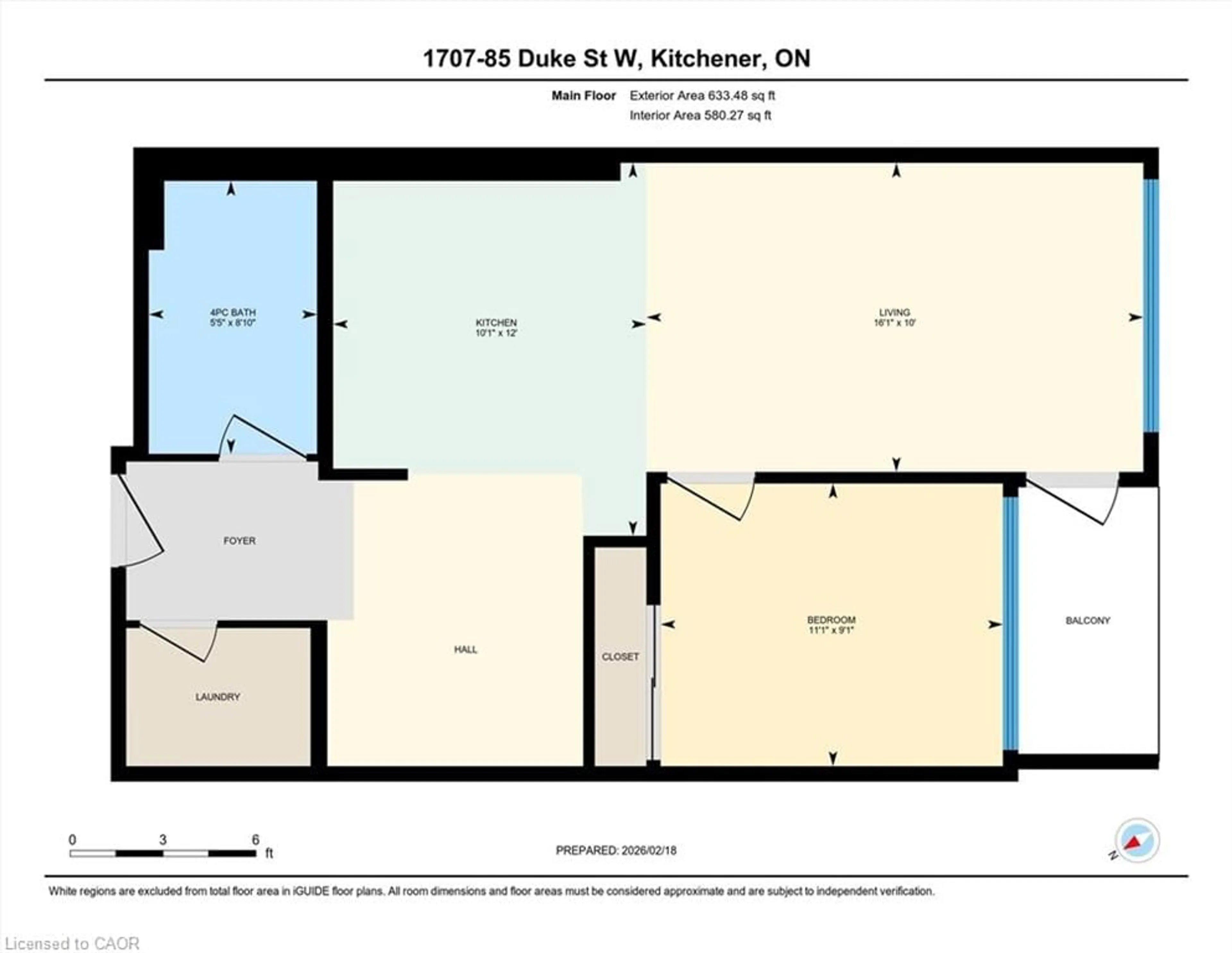 Floor plan for 85 Duke St #1707, Kitchener Ontario N2H 0B7