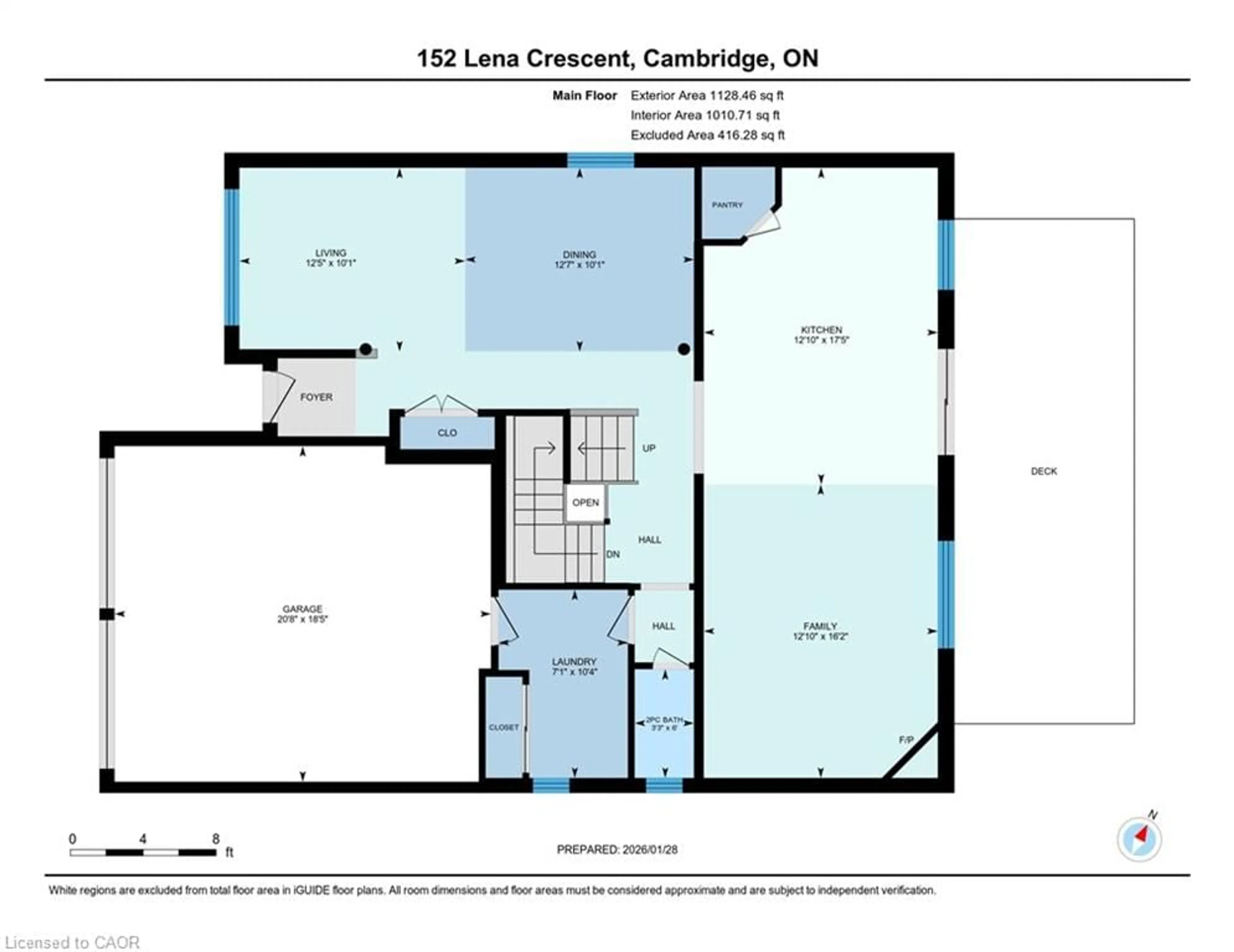 Floor plan for 152 Lena Cres, Cambridge Ontario N1R 8P6