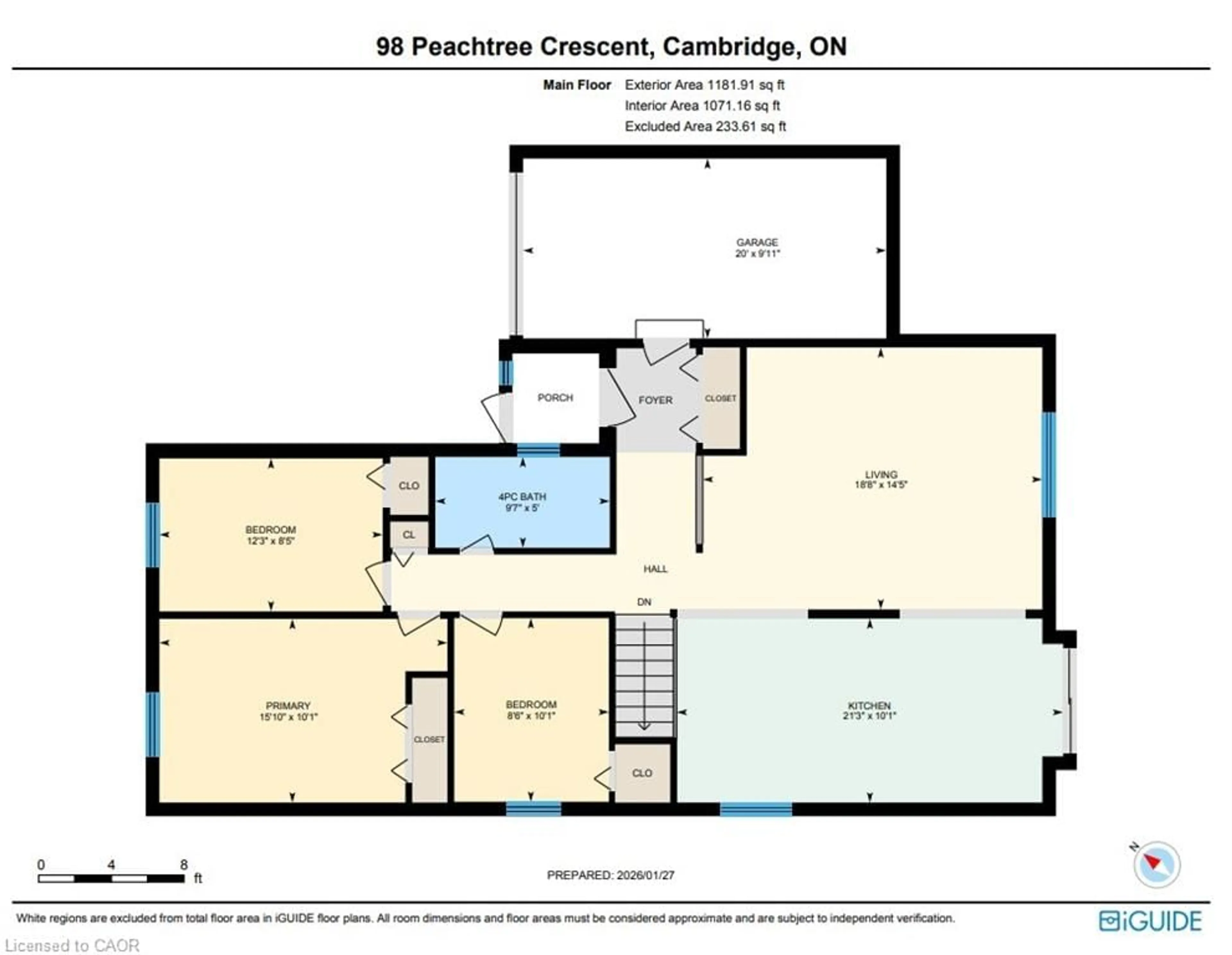Floor plan for 98 Peachtree Cres, Cambridge Ontario N1S 4W3