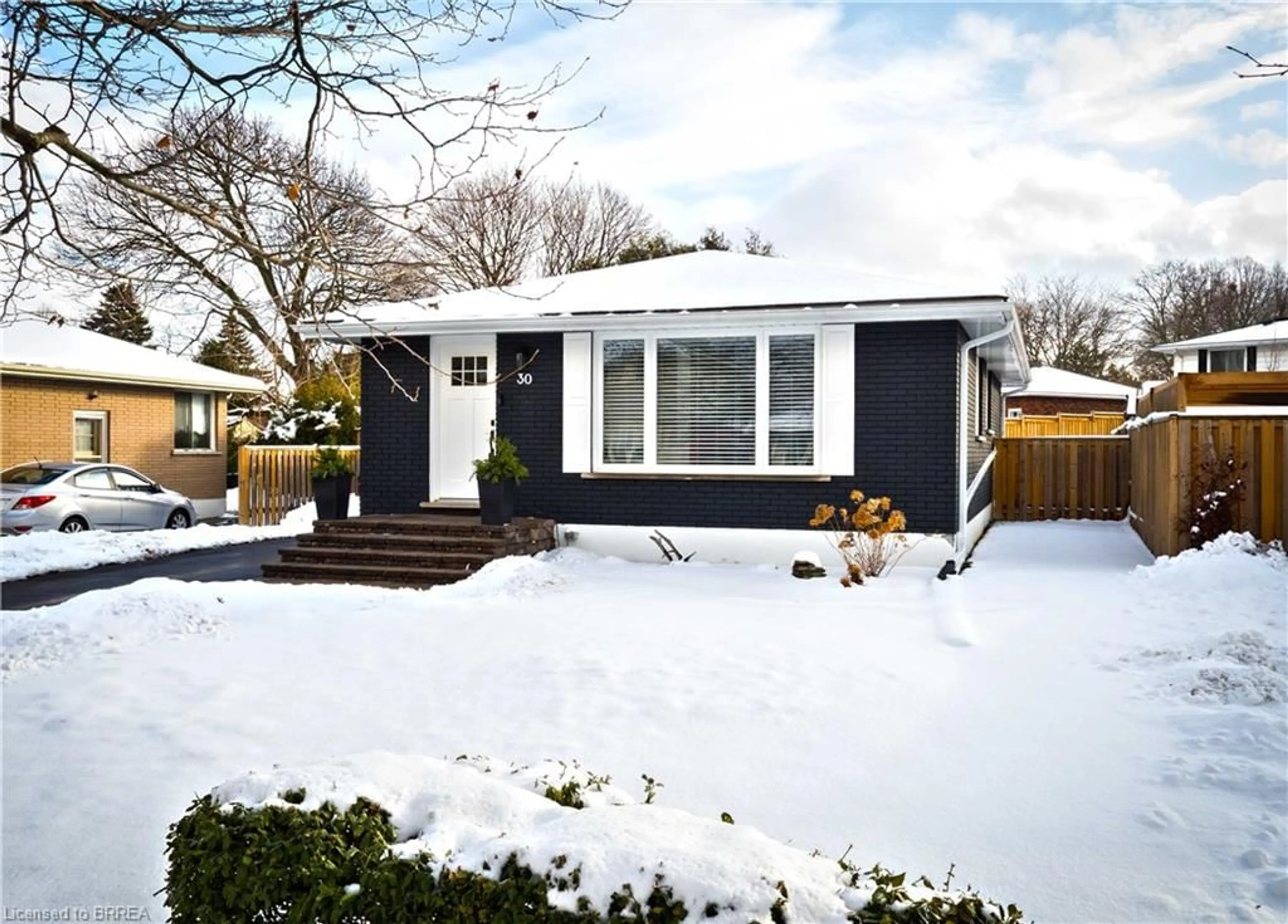 Home with vinyl exterior material, street for 30 Allanton Blvd, Brantford Ontario N3R 3C1