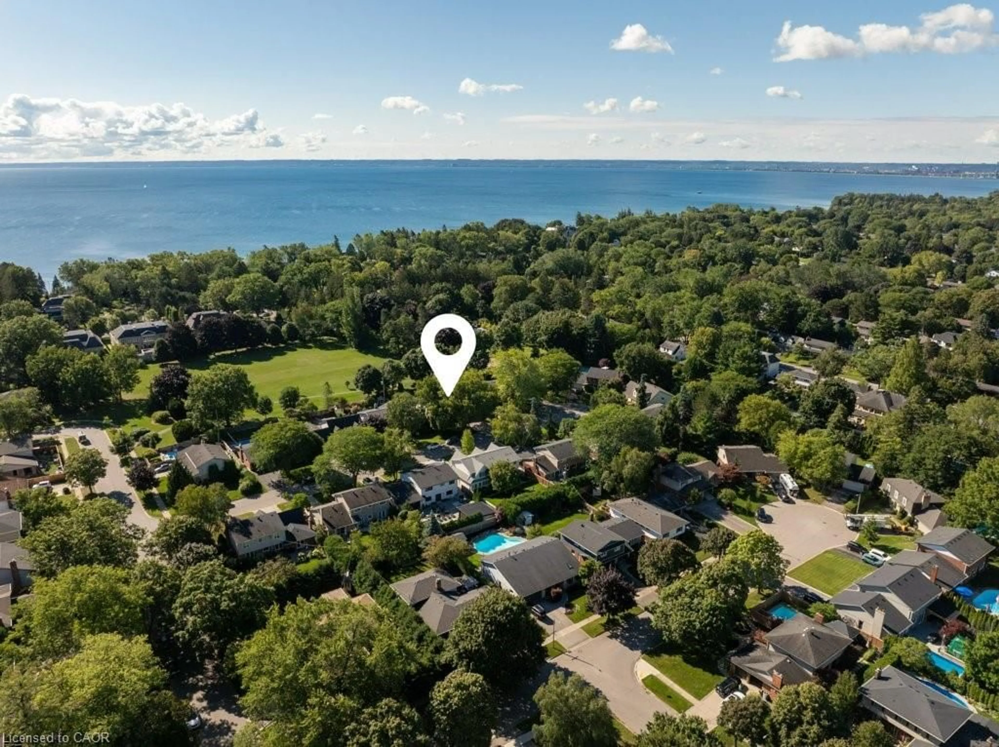 A pic from outside/outdoor area/front of a property/back of a property/a pic from drone, water/lake/river/ocean view for 4184 Corrine Crt, Burlington Ontario L7L 1J1