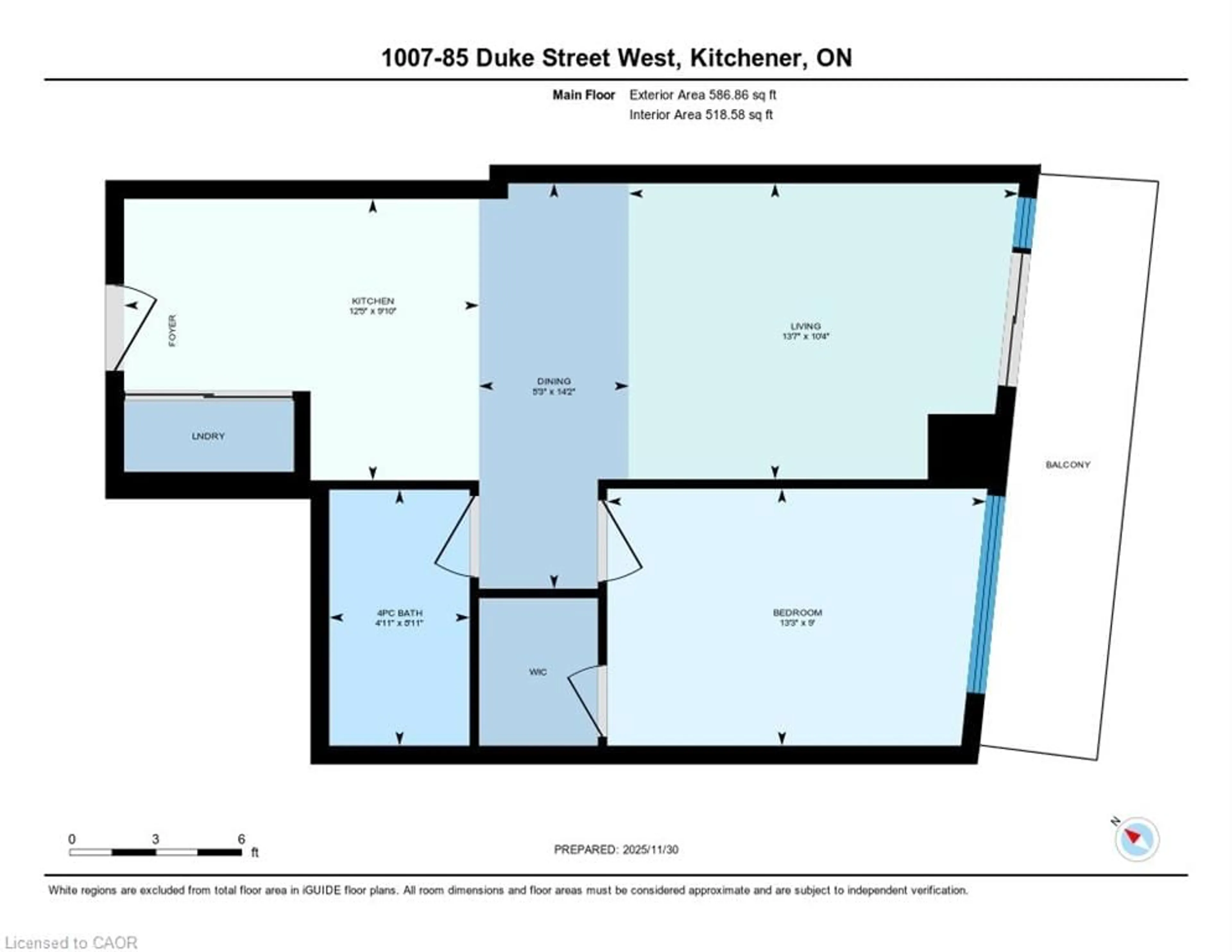 Floor plan for 85 Duke St #1007, Kitchener Ontario N2G 1A6