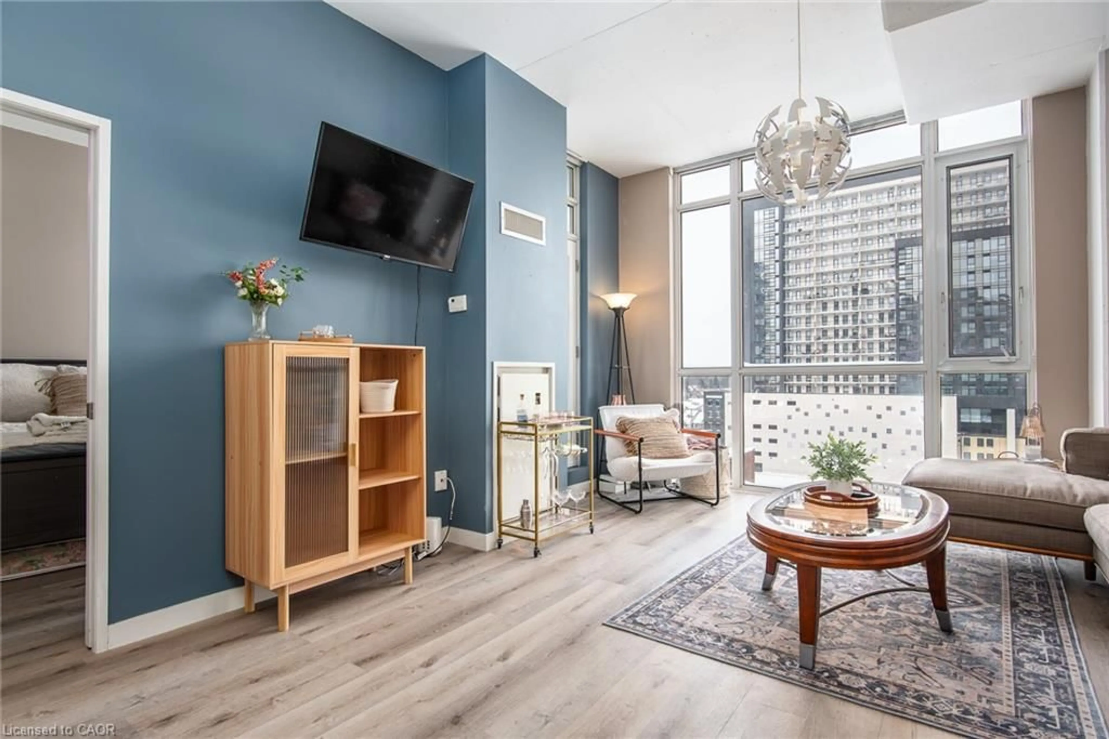 Living room with furniture, unknown for 191 King St #702, Waterloo Ontario N2J 1R1