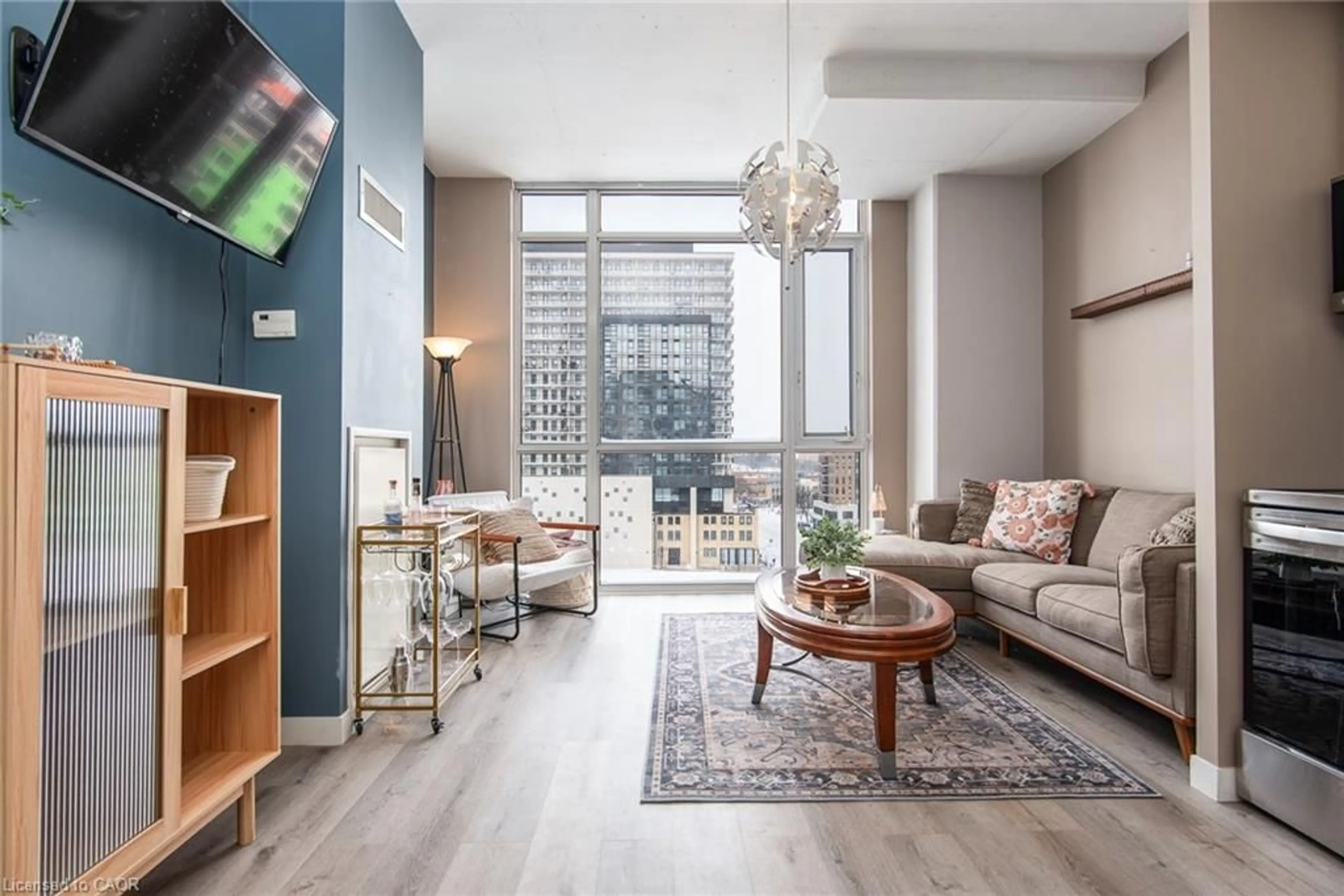 Living room with furniture, unknown for 191 King St #702, Waterloo Ontario N2J 1R1