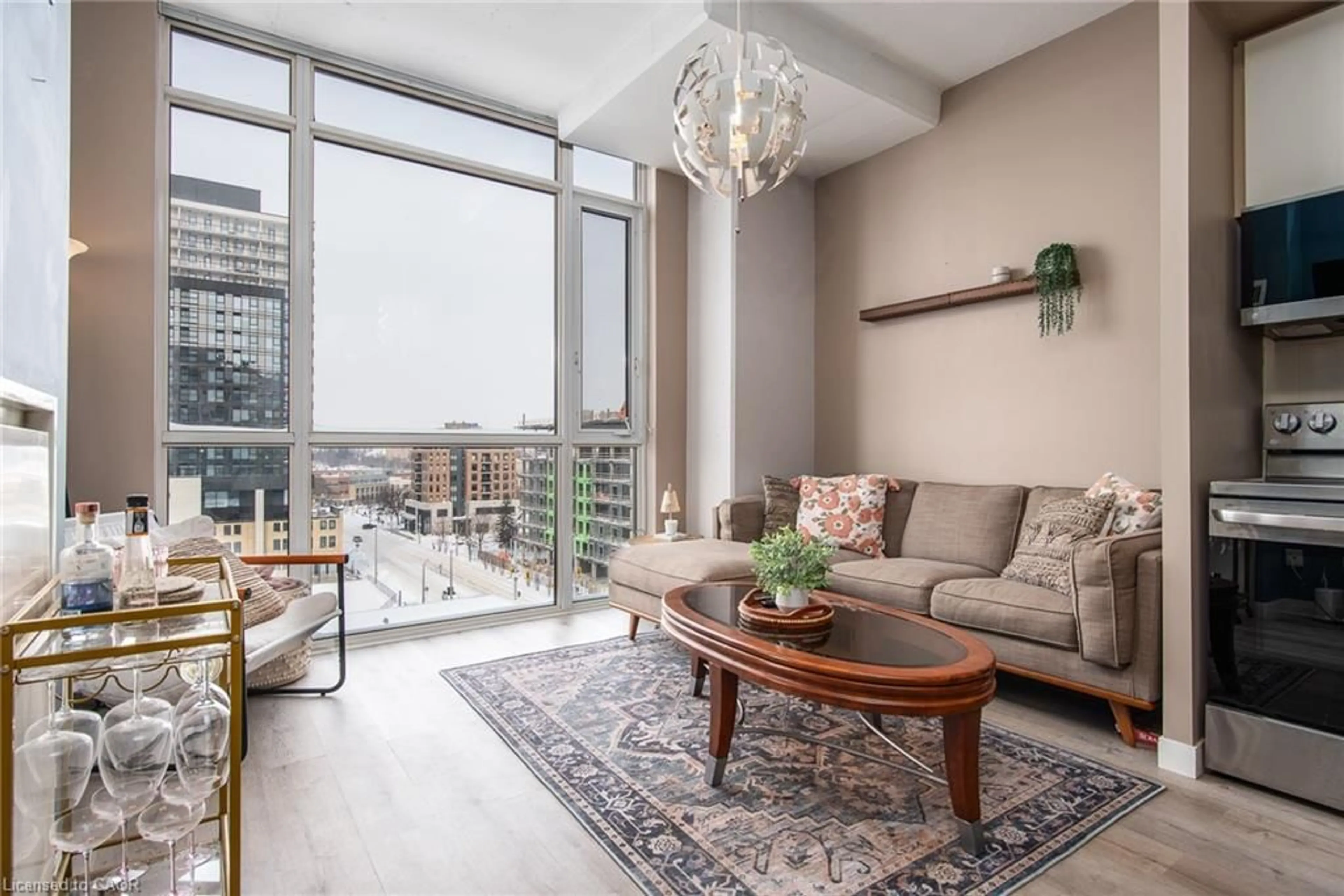 Living room with furniture, unknown for 191 King St #702, Waterloo Ontario N2J 1R1